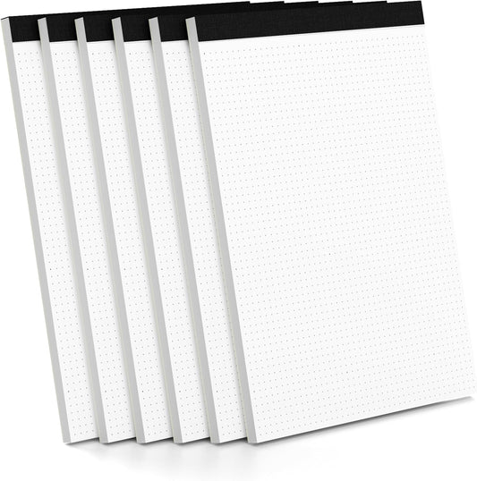 Dot Grid Pads 8.5" x 11", 6 Pack, Dotted Grid Journal Paper 8 1/2 x 11, Easy Tear-off Dotted Notebook, 5x5 Dotted Grid Notebook, 1/5" Dots Notepads 8.5 x 11, Dotted Journal Paper Pads, 30 Sheets/Pad