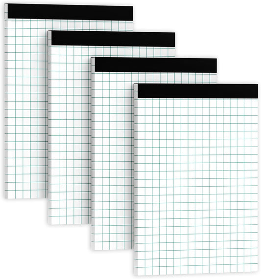 Graph Paper Pads 4 Pack Grid Paper Pad 2x2 Blue Squares Per Inch Grid Paper 8.5 x 11.75 Inch Perforated Legal Pads 50 Sheets Graph Paper Notebook 8.5 x 11, Graph Paper Notepad for Home, Office, School