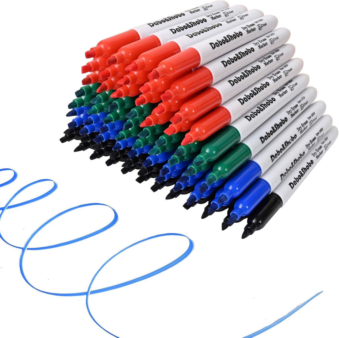 Dabo&Shobo White Board Markers-72 Pcs 4 Color Fine Tip Whiteboard Markers，Perfect for Writing on Whiteboard Mirrors Glass for School Office Home…