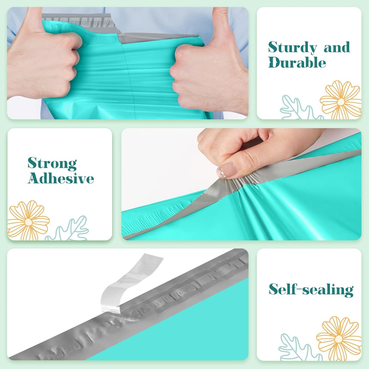 Fuxury 19x24 Inch 50 Pack Large Poly Mailers Shipping Envelopes,Self Adhesive Mailers Poly Shipping Bags for Clothing,Waterproof and Flexible Packaging Bag for Small Business(Teal)