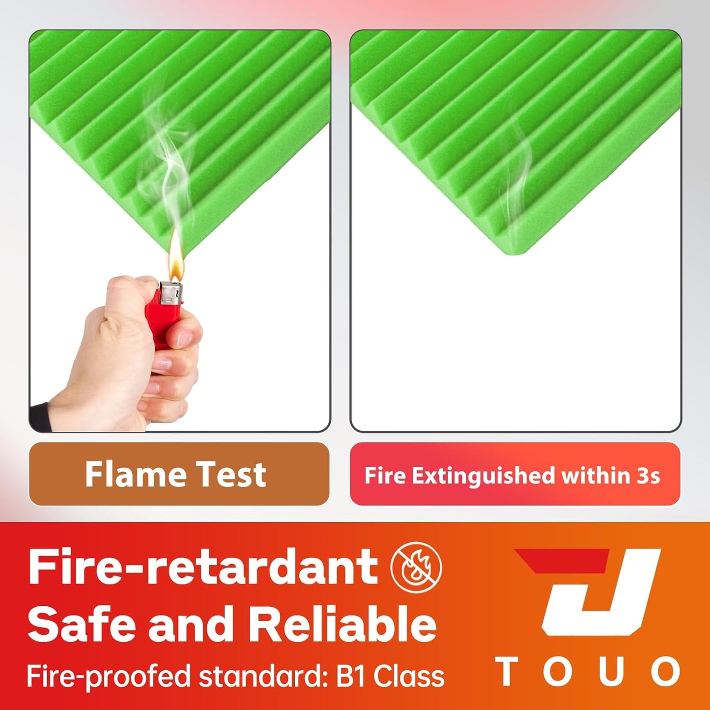 12 Pack Acoustic Panels – Sound Proof Foam Panels for Wall 12"x12"x1", Flame Retardant Wedge Acoustic Foam, High-Density Sound Absorbing Panels for Home Studio(Green, 1" Thick 12 Pack)