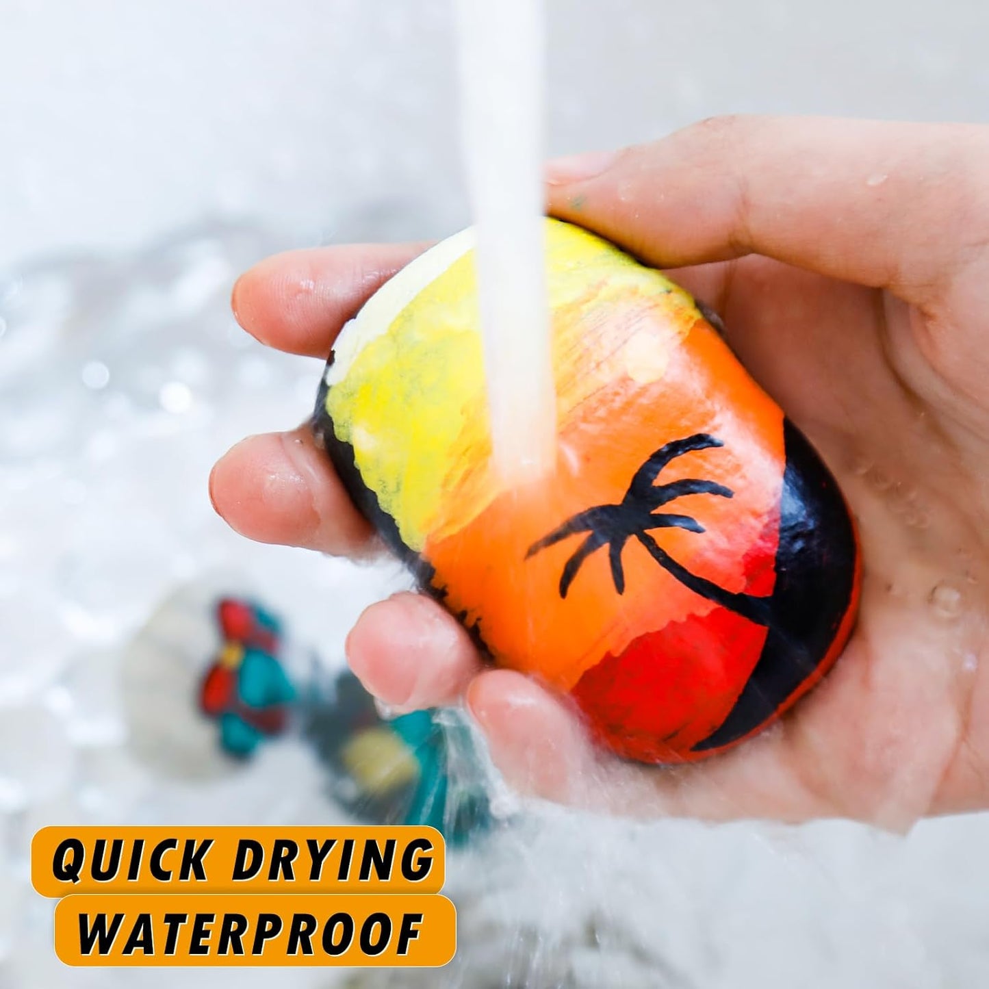 Yellow Paint Markers, 5 Pack Oil-Based Waterproof Quick Dry Permanent Paint Pen Set for Rocks Painting, Wood, Fabric, Plastic, Canvas, Glass, Mugs, Metal, Tire, Stone, DIY Craft