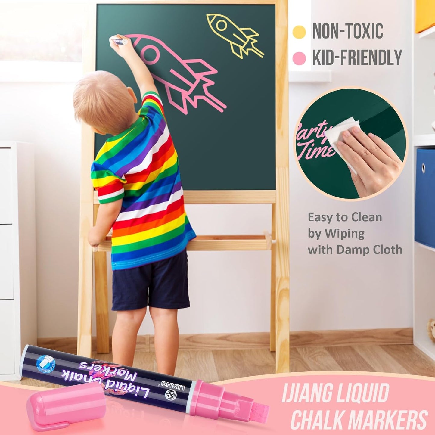 Window Chalk Markers Washable, Macaron 8 Colors Jumbo Chalk Marker Car Glass Erasable, Liquid Chalk Pens with 10mm Thick Tips for Chalkboard, Windows, Glass, Mirror, Auto, Poster, Bistro, Cars of DIY