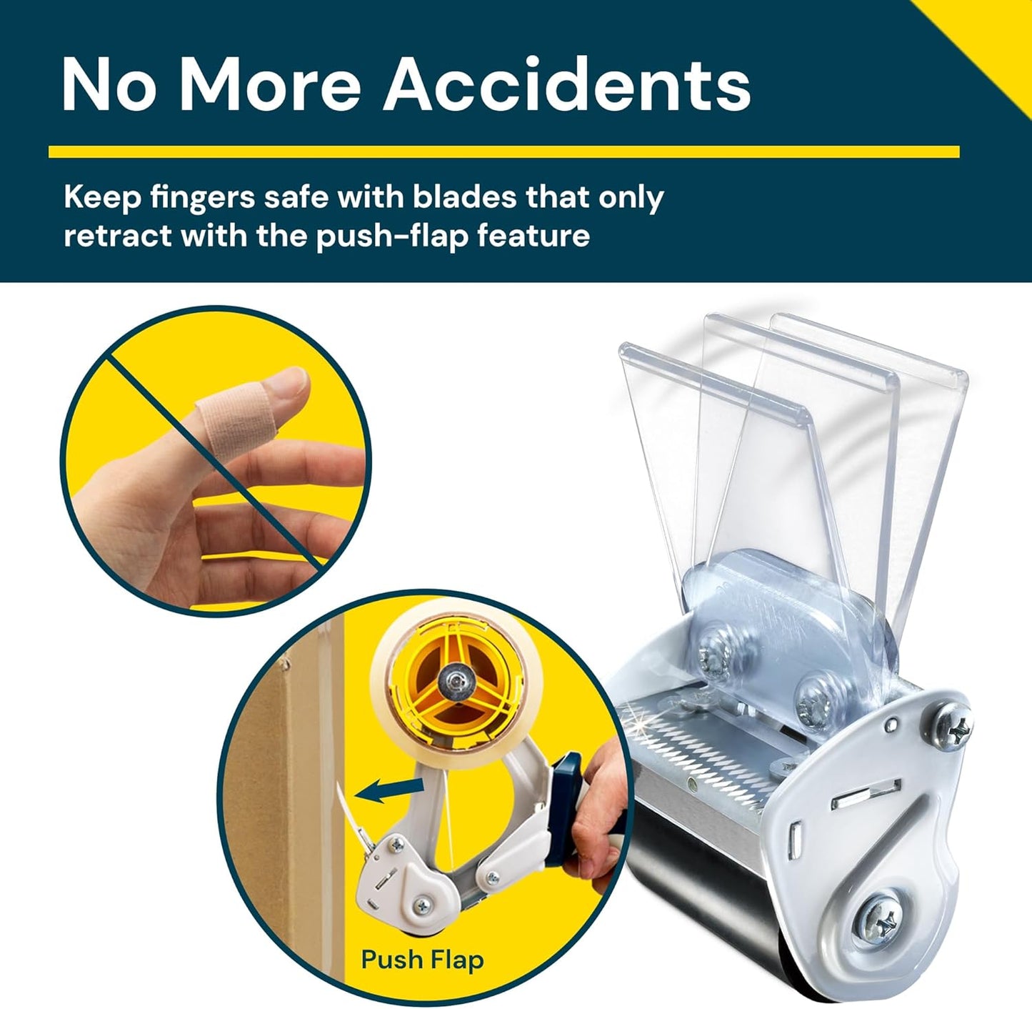 Excell Anti-Backflow Metal Packaging Tape Dispenser (2" Wide) with 2 Roll Tapes: Ideal for Packaging, Transportation, Moving, and Box Sealing. Includes Tape Gun and Two Tapes