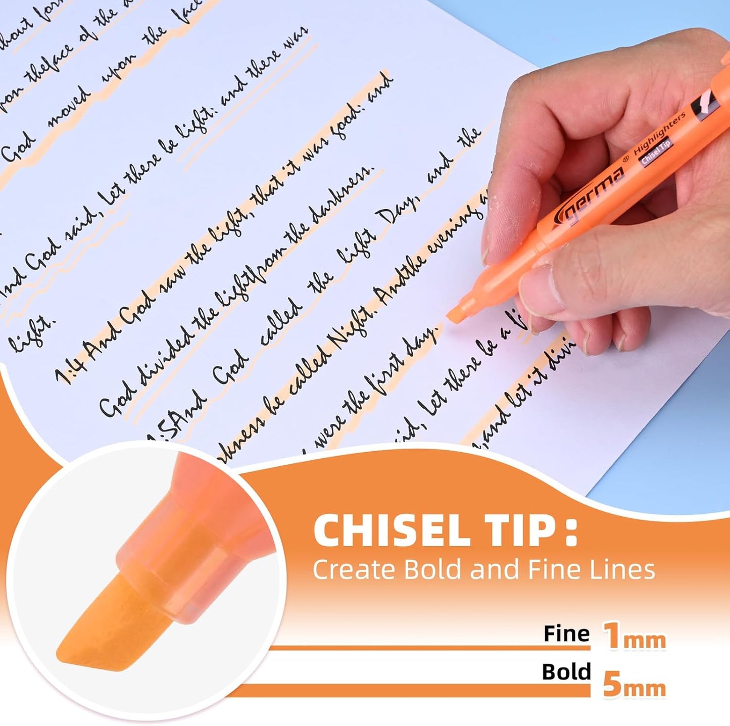 Orange Highlighters, 36 Pack, Chisel Tip Highlighter Pack, Quickly Drying, Perfect for Students Kids Adults, Office, School, Classroom Supplies