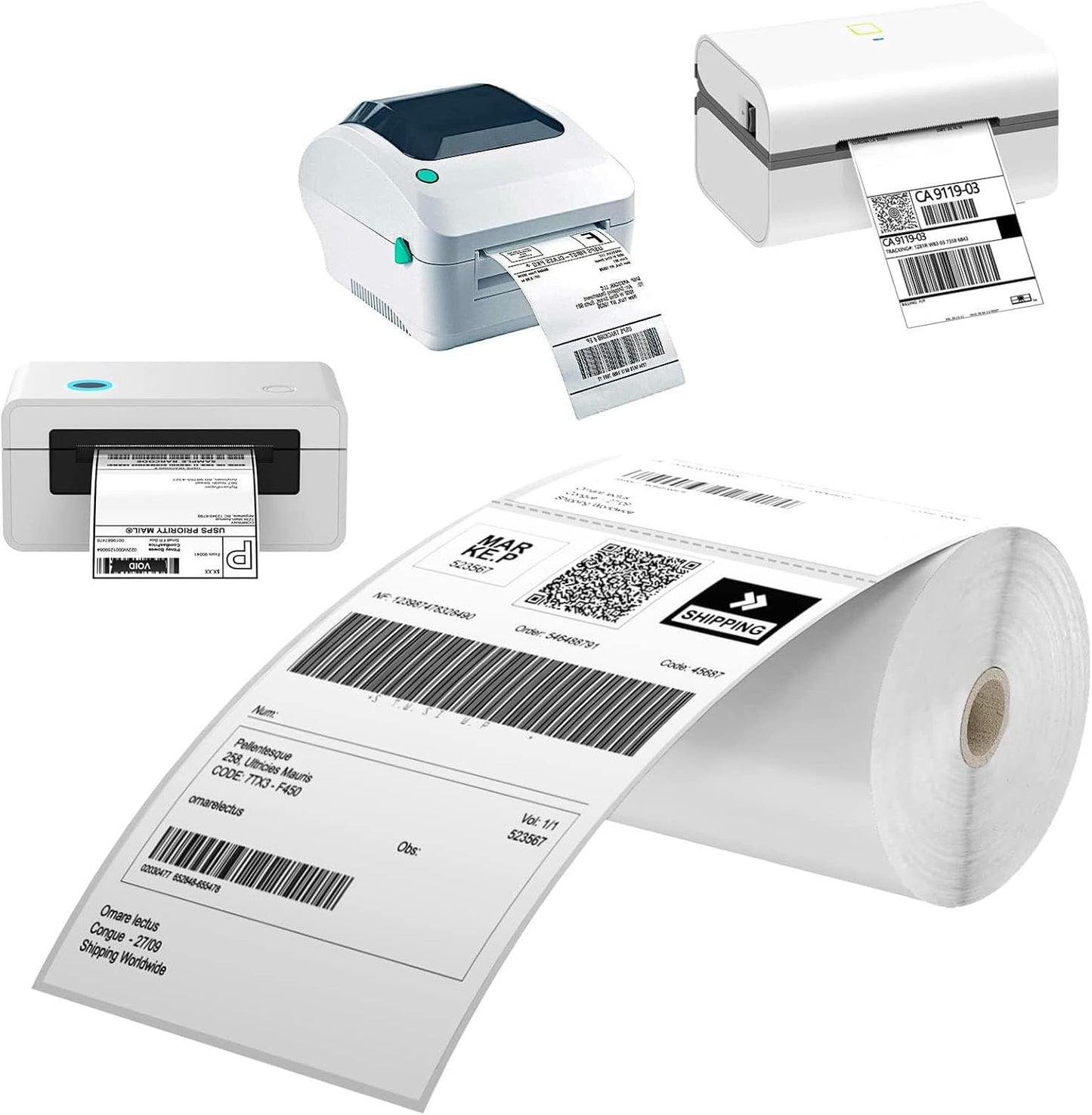 Direct Thermal Labels 4x6-450 Labels/Roll, Thermal Shipping Labels for Zebra 2844 ZP-450 ZP-500 ZP-505,10 Rolls,4500 Labels(NOT for DYMO)