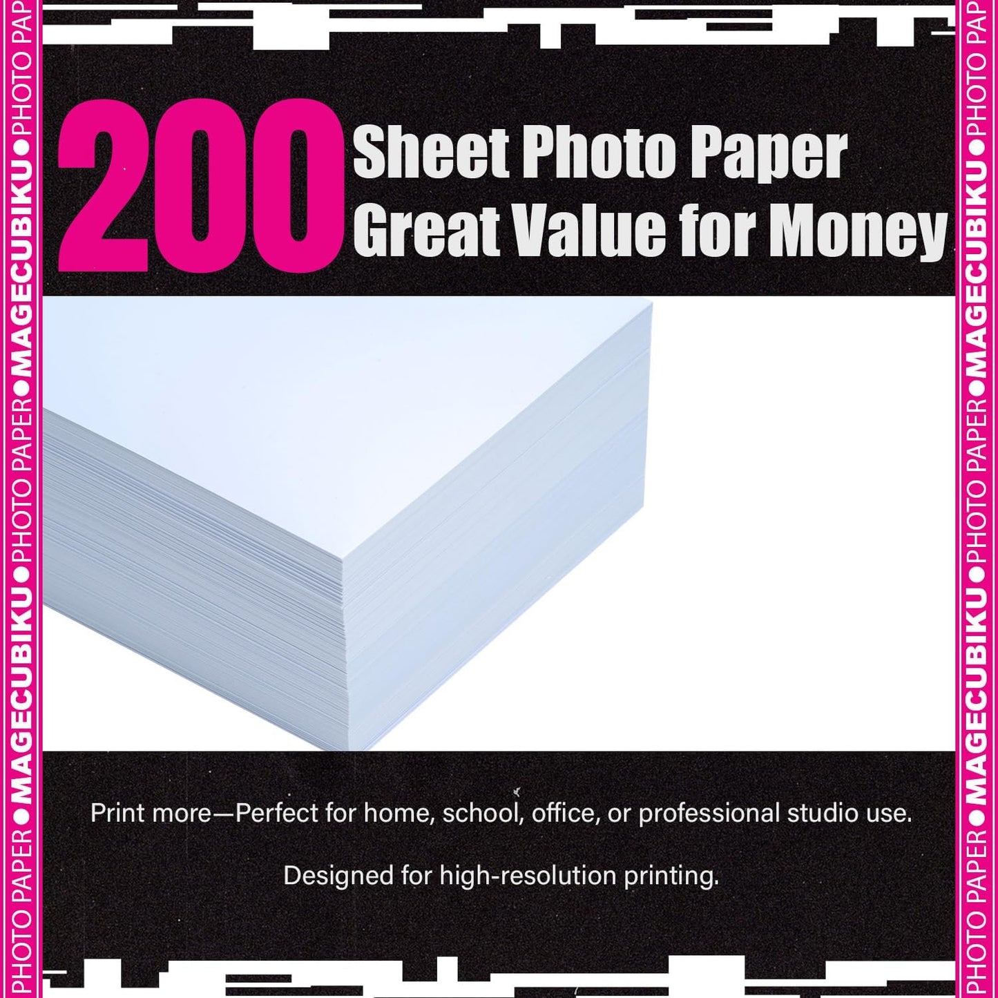 Glossy Photo Paper 8.5 x 11 Inches,200 Sheets 70 lb/258 gsm Premium Heavyweight Photographic Paper for Inkjet Printer Instant Dry Professional Postcard Picture Use Dye Ink