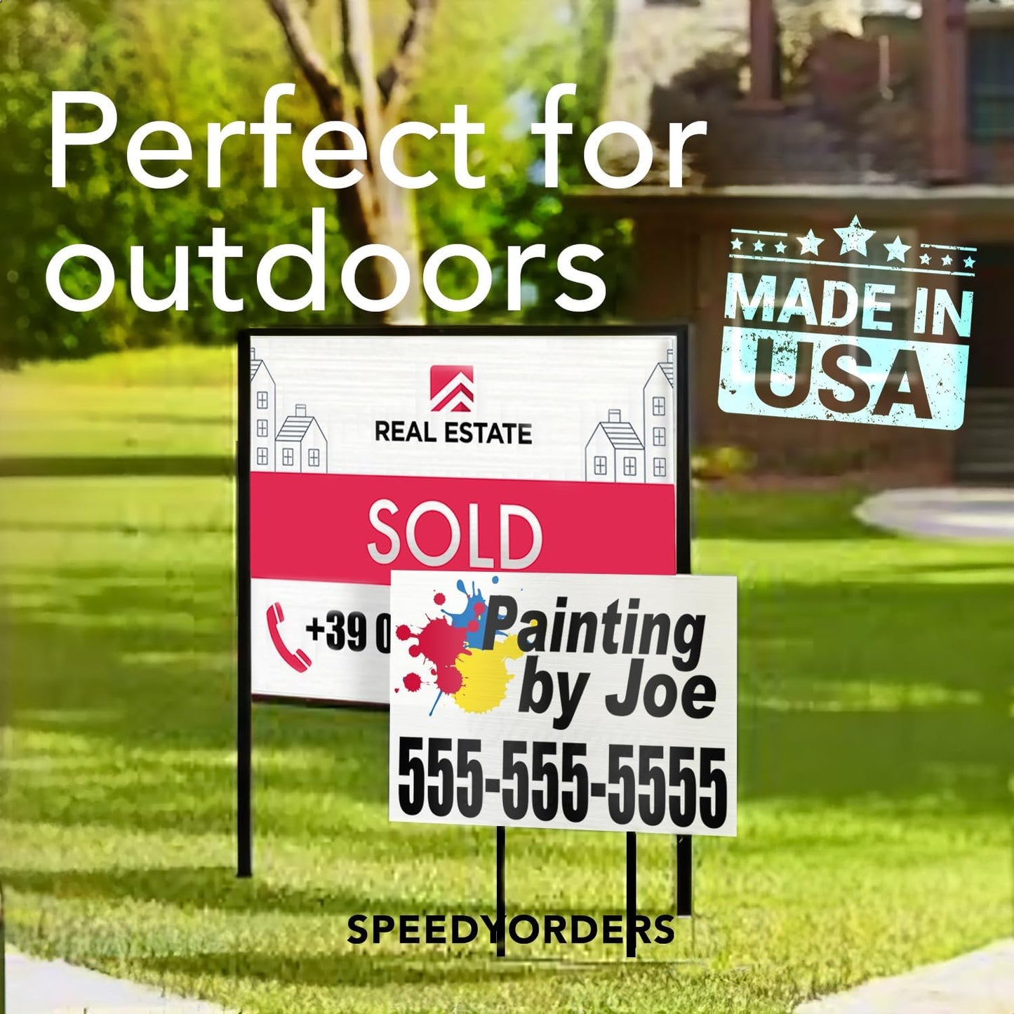 Custom Outdoor Metal Sign, Personalized Aluminum Safety and Business Sign, Waterproof (Black Background, White Aluminum, 14x10 In)