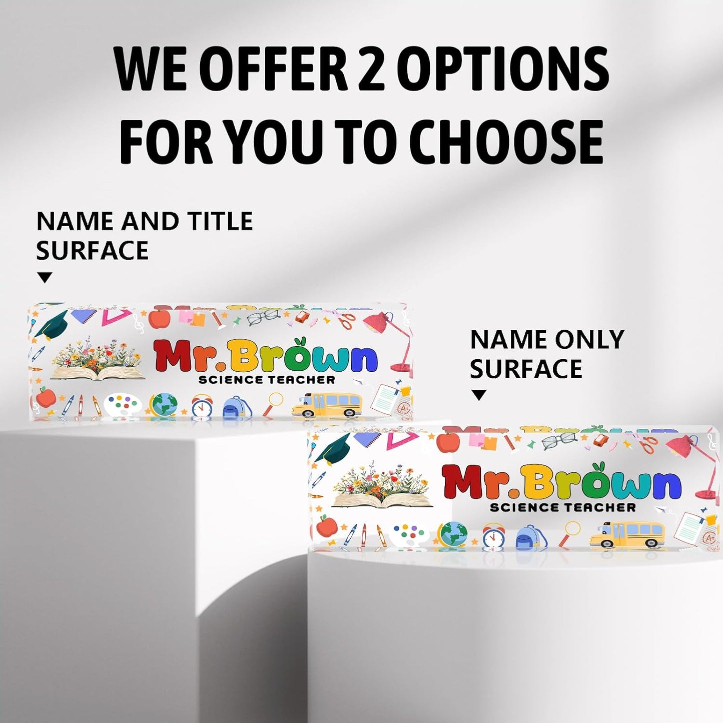 Custom Name Plate for Desk, Teacher Desk Name Plate Personalized, Office Desk Decor for Women and Men, Employee Appreciation Gifts Office Gifts for Teacher