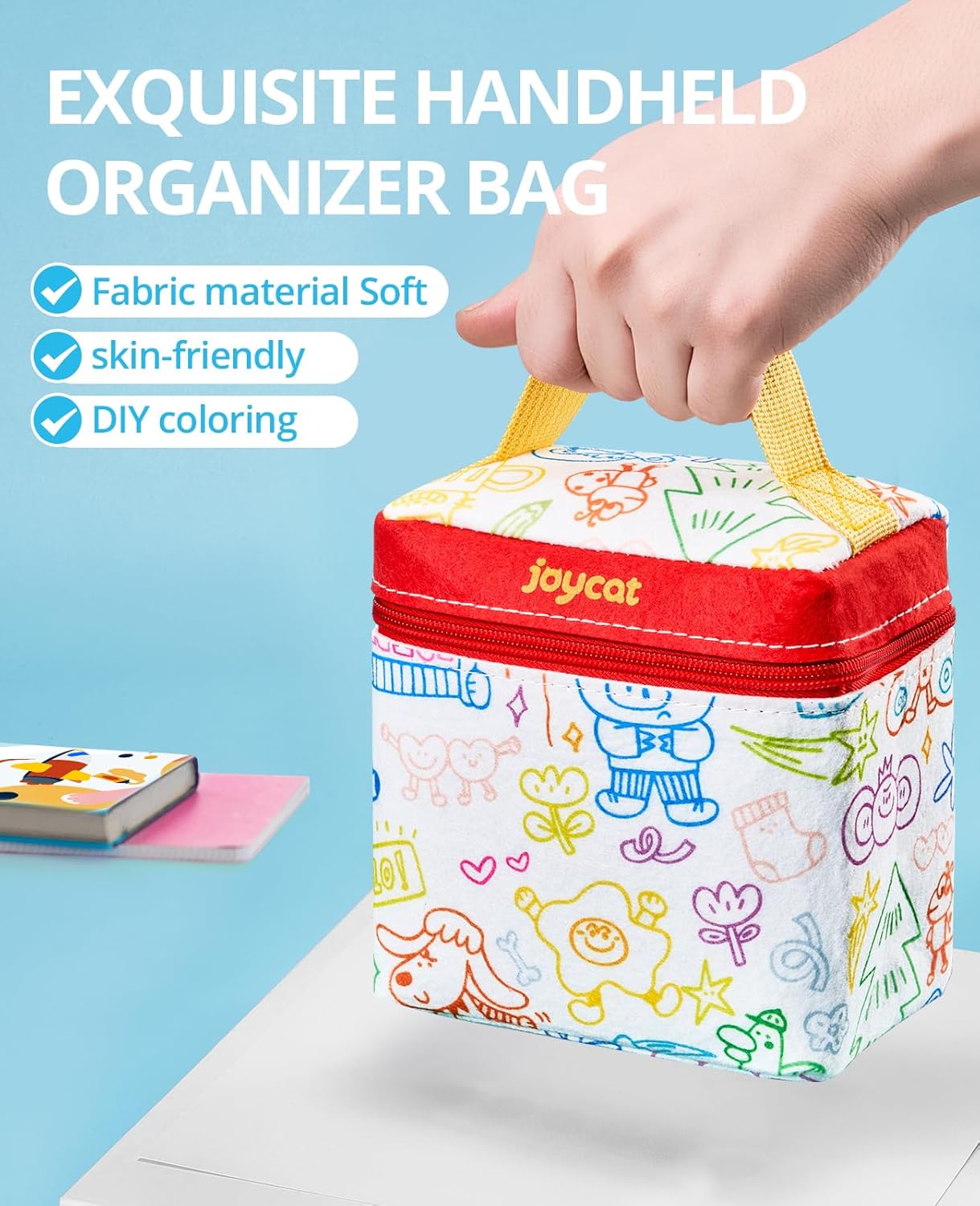 JoyCat 40 Count Washable Markers for Kids, 40 Colors Washable Markers Set with Carrying and DIY Coloring Fabric Storage Bag, Coloring Marker Bulk for Boys Girls Toddler, School Classroom Supplies