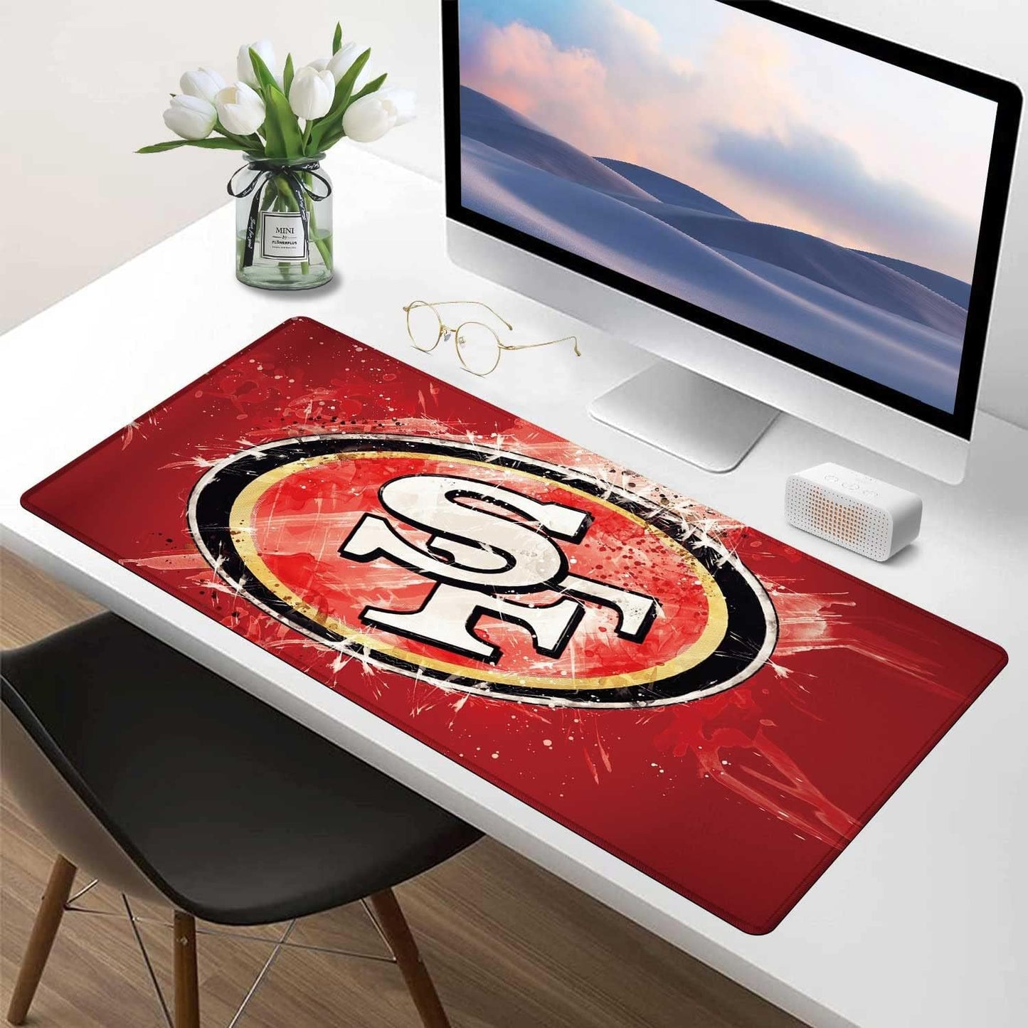 Large Mouse Pad Desk Mat for Home Office, Gaming Mousepad Extended Desk pad - Computer Keyboard Mouse Mat with Non-Slip Base and Stitched Edge Office Desk Organizers and Accessories