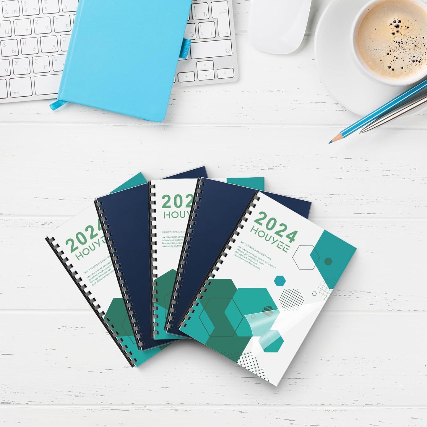 100 Pack Binding Covers Set, 8.5x11 Inches, Including 50 Pcs 12 Mil Ultra Clear PET Binding Covers, 50 Pcs 12 Mil Navy Sand Textured