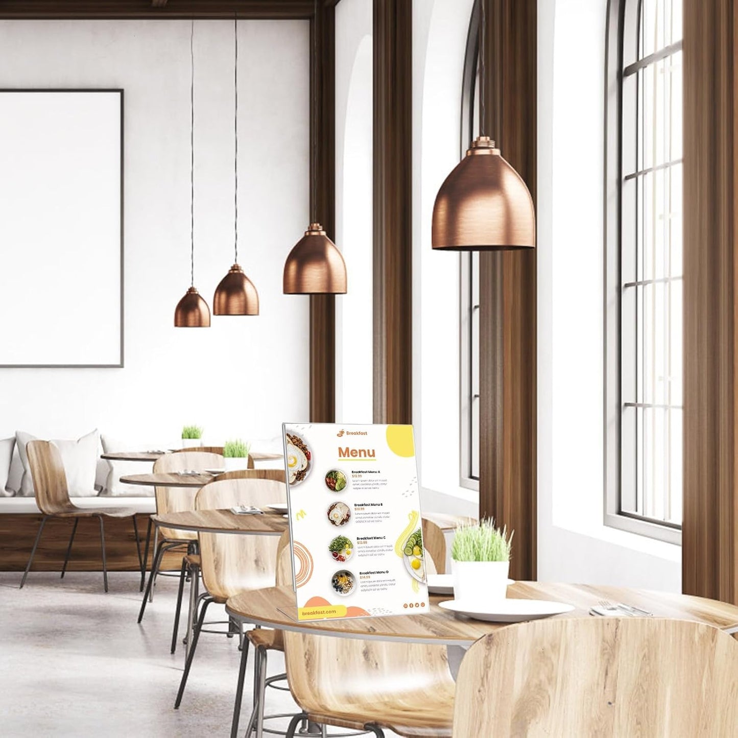 12 Pack Acrylic Sign Holder 8.5 x 11 Slant Back Acrylic Stands for Display Plexiglass Clear Acrylic Display Stands for Ad Frame, Picture Photo Frames, Promotions, Restaurants, Office, Store