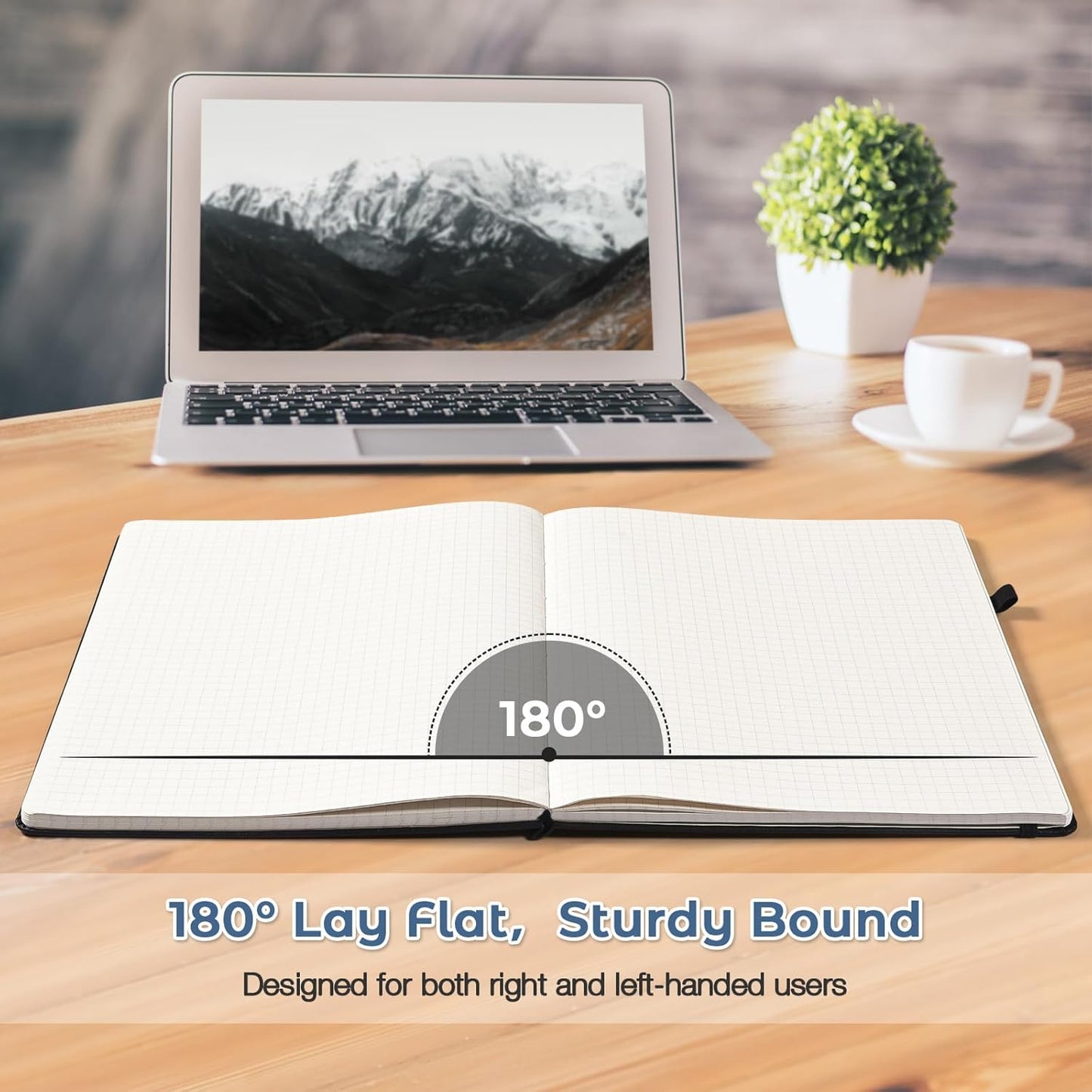 Graph Paper Notebook, Hardcover Notebook 8.5 x 11, Grid Notebook Journal for Women, Men, Large Leather Journals for Writing, Thick Paper, A4 Notebooks for Work, School Supplies, Engineering Purple