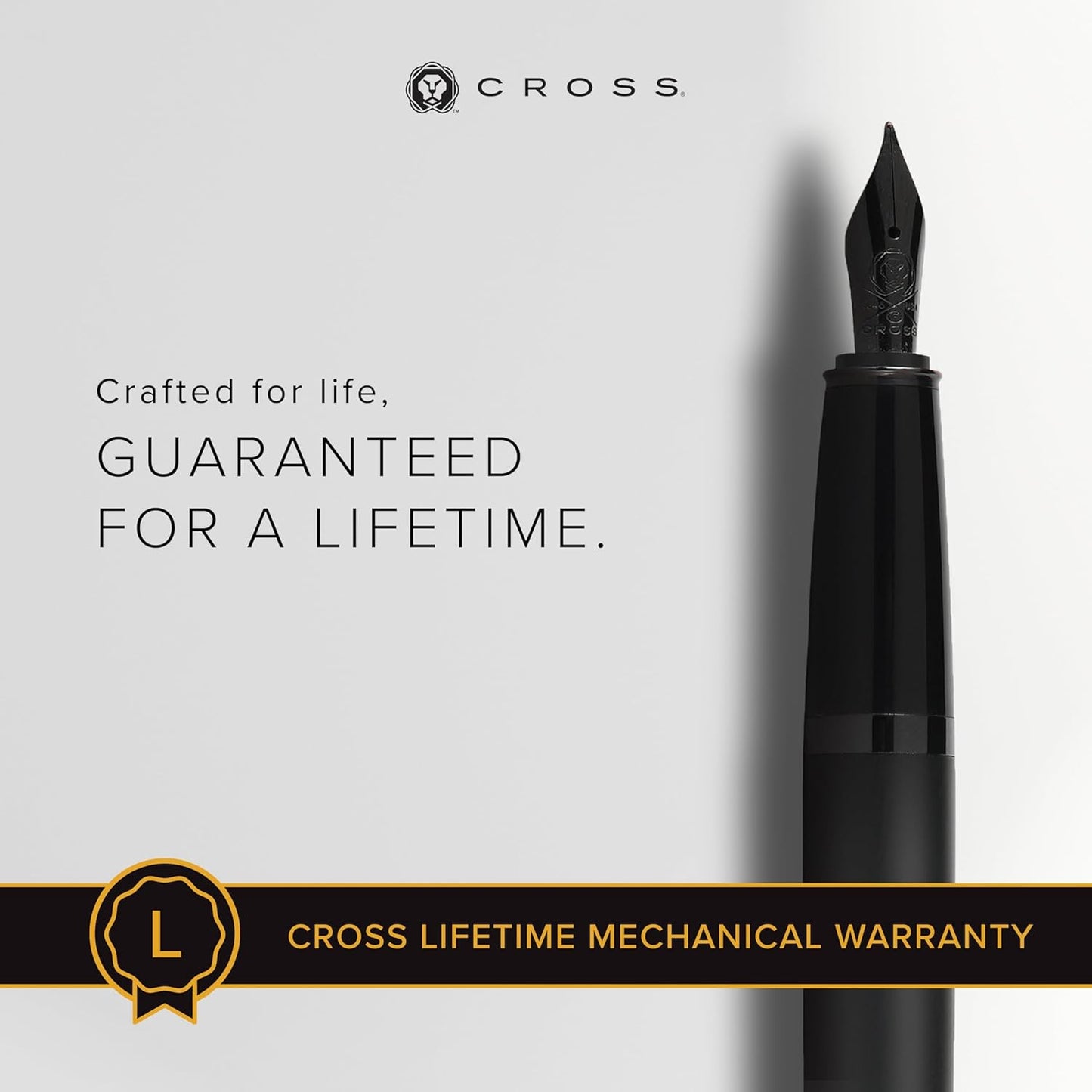 Cross Bailey Refillable Fountain Presented in a Premium Gift Box - Medium Point, Black Ink, Matte Black