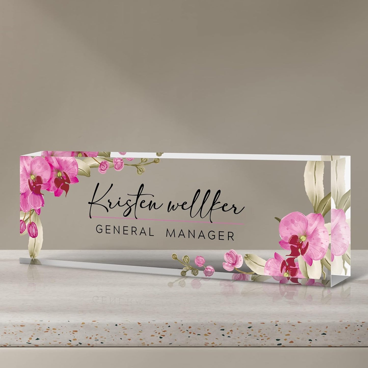 Desk Name Plate Personalized | Custom Name Plates for Desks | Office Gifts for Coworkers, Boss, Employee, Teacher, Social Worker | Office Desk Decor - (8" x 2.5")