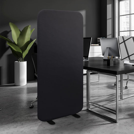 DECOLAB Room Partition Panel, Freestanding Portable Privacy Cubicle Partition for Offices, Classroom, Studio, Healthcare, Workspace, Scratch Resistance, 29"x65" Midnight