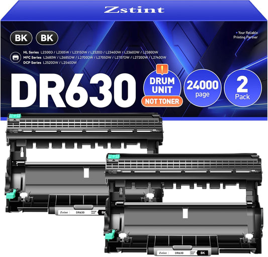 DR630 Drum Unit (Not Toner) Replacement Compatible for Brother DR-630 Imaging Drum HL-L2380DW HL-L2320D HL-L2340DW DCP-L2540DW MFC-L2700DW MFC-L2720DW HL-L2300D HL-L2360DW MFC-L2740DW Printer 2-Pack