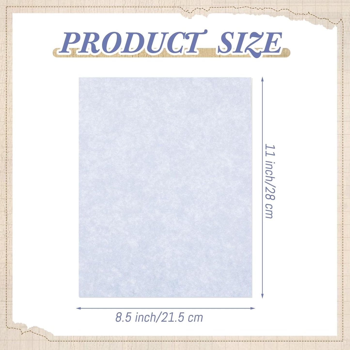 Epakh 300 Pcs Old Age Parchment Paper 8.5 x 11 Inch Standard Letter Vintage Colored Old Parchment Double Side Printing Paper (Blue)