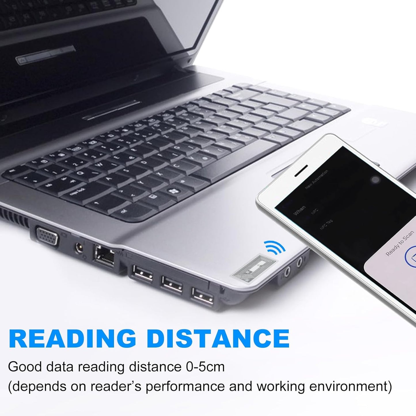 1000 PCS NFC Tags Sticker with NTAG213 Chip Blank NFC Stickers Adhesive Labels RFID Tags Rewritable 137 Bytes Memory Compatible with All NFC-Enabled Smartphones and Devices