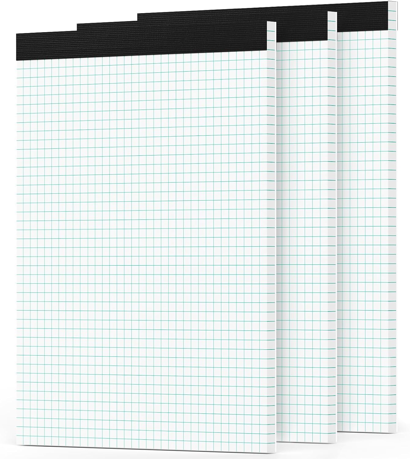 Grid Paper Pads 8.5 x 11, 3 Pack, 4x4 Blue Quad Graph Paper Pads 8.5 x 11, White Quadrille Pad, Easy Tears Off, Cardboard Backing, Grid Notebook 8-1/2" x 11", 70 GSM Graft Paper, 30 Sheets/Pad