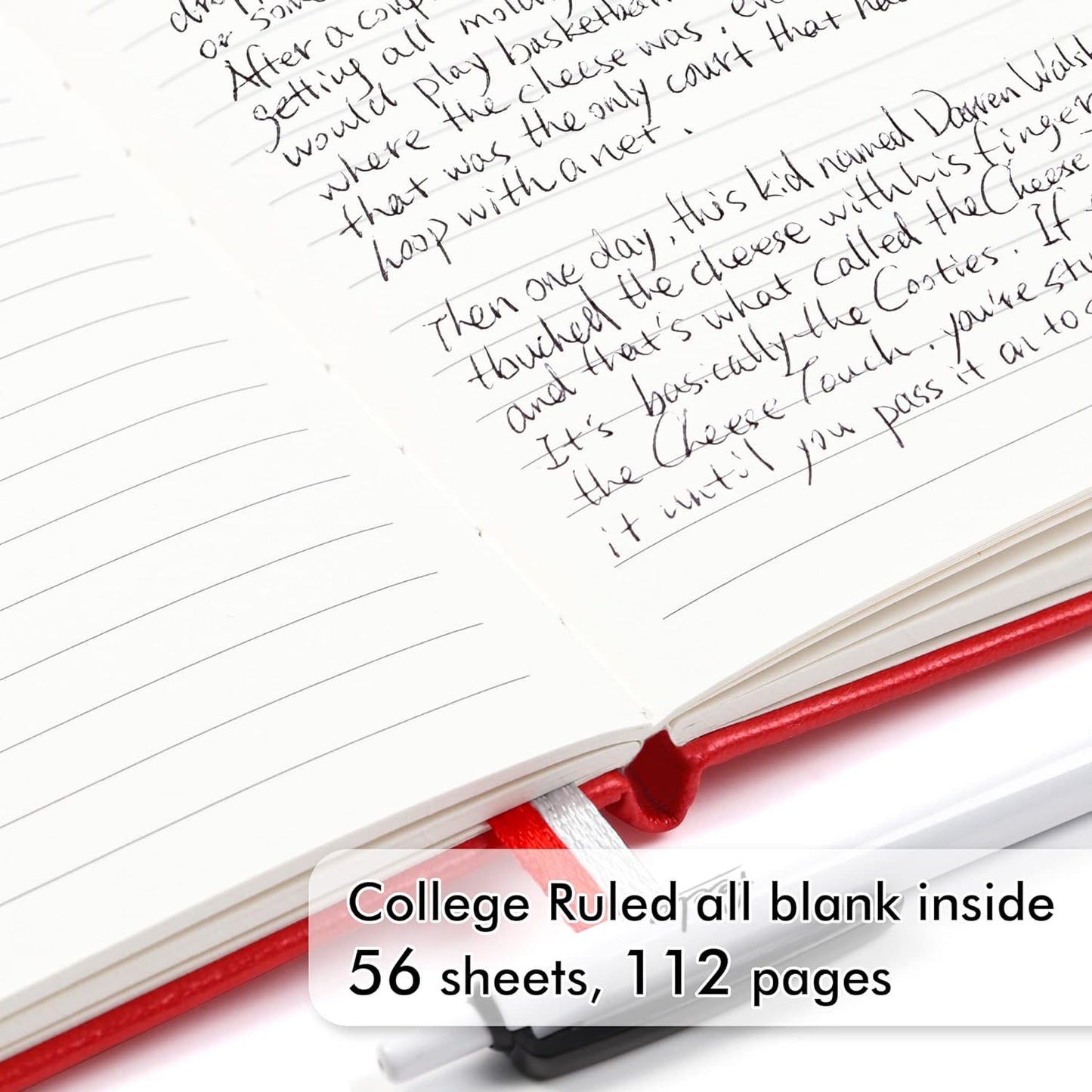 feela 6 Pack Pocket Mini Notebooks Bulk, Small Cute Memo Notepads Hardcover College Ruled Lined Journals with Pen Holder for School Business Work, with 6 Black Pens, 3.5”x 5.5”, A6, Red