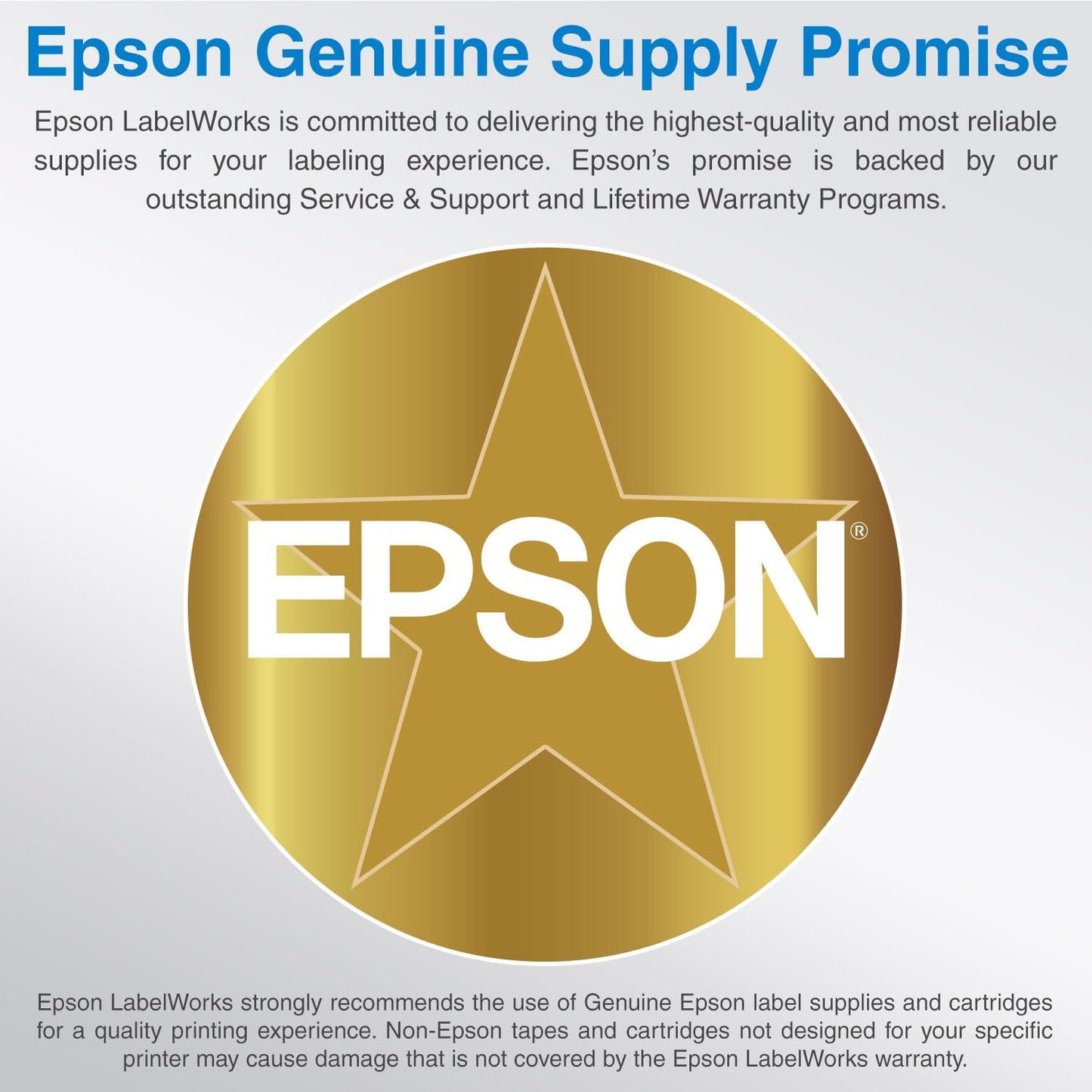 Epson LABELWORKS 218GCPX Genuine PET (Polyester) Tape Cartridge - Gold on Clear Designer Craft Label Maker Tape - 3/4" (18MM) Wide, 30'