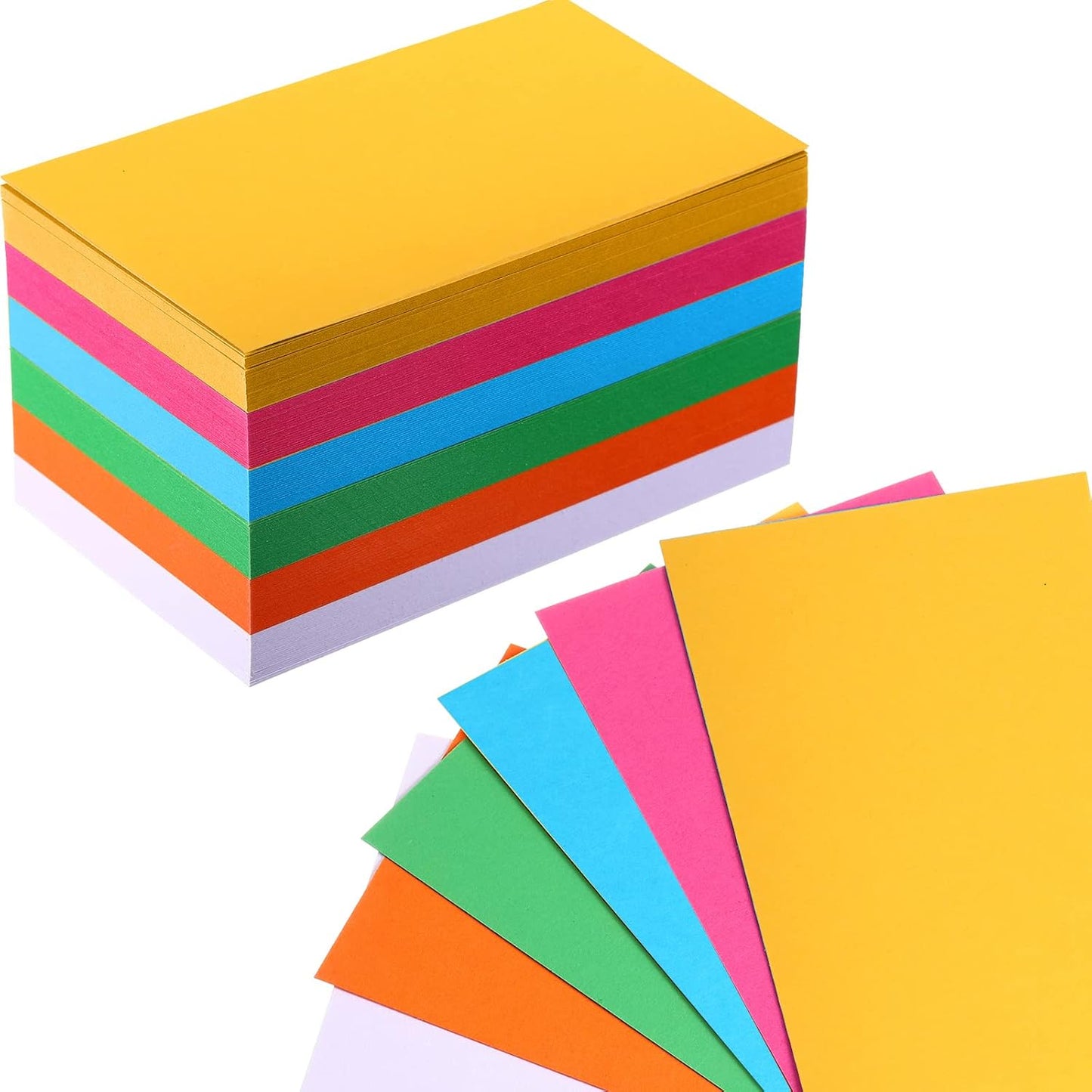 Fainne 300 Pcs Blank Index Cards 180 Gsm Thick Card Stock Assorted Color Neon Blank Flash Cards Colorful Study Notecards for Organizing(3 x 5 Inch,Vivid Colors)