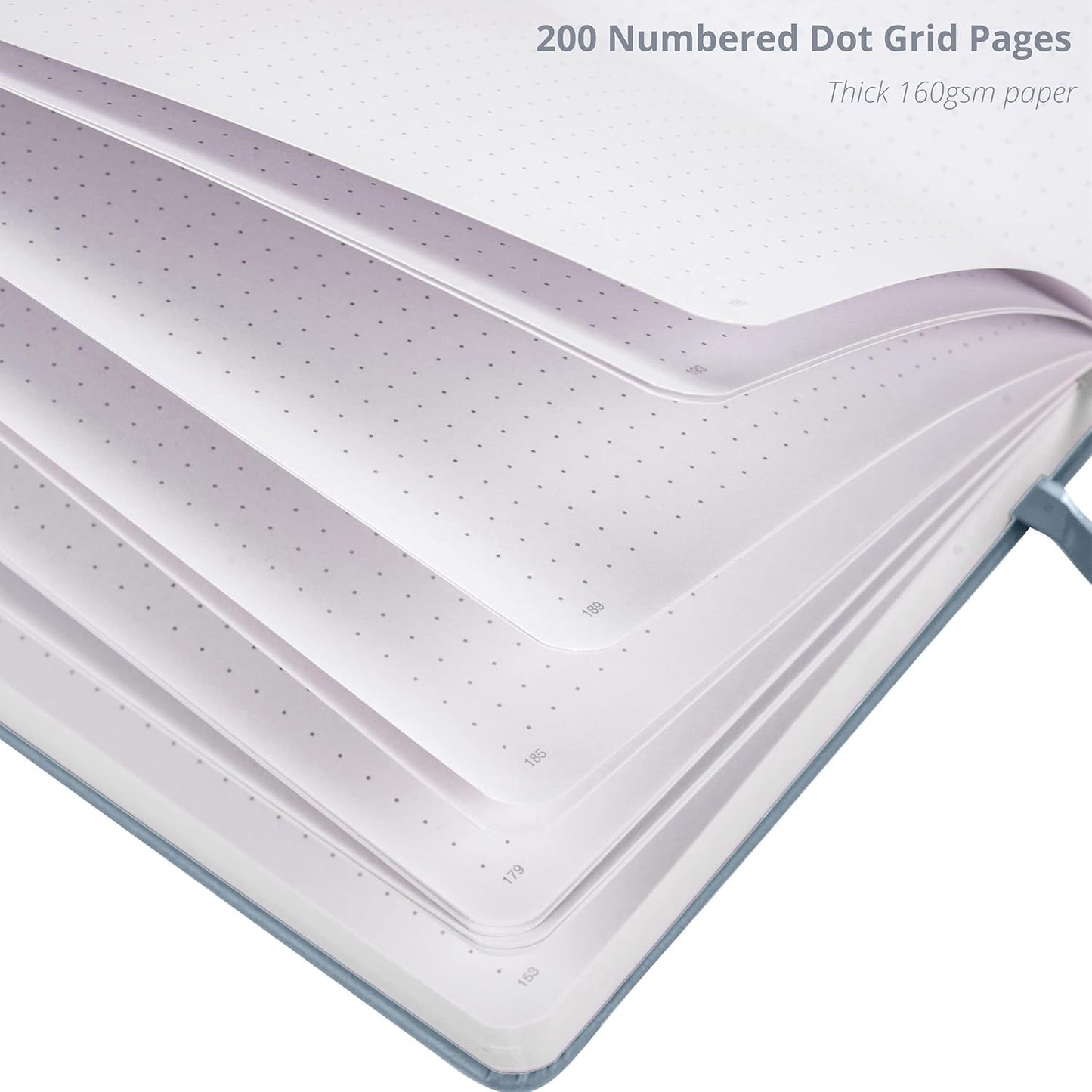 Dotted Journal – A5 Dotted Notebook with Bleedproof 160gsm Paper, Hardcover, Lay-Flat Design – Dot Grid Journal for Writing, Planning, Sketching & More