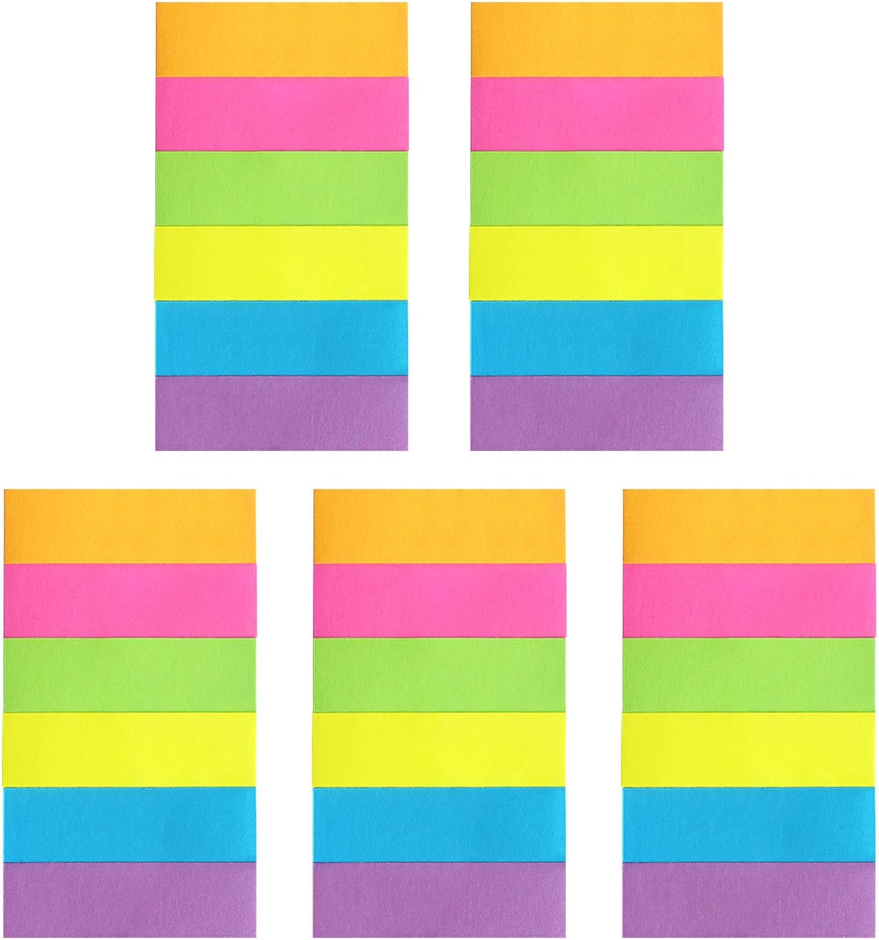 Eastern Wolf 30 Pads 0.5x1.8 Sticky Notes Flags Tabs Page Markers 6 Bright Color Sticky Index Tabs Page Flags 80 Sheet/Pad