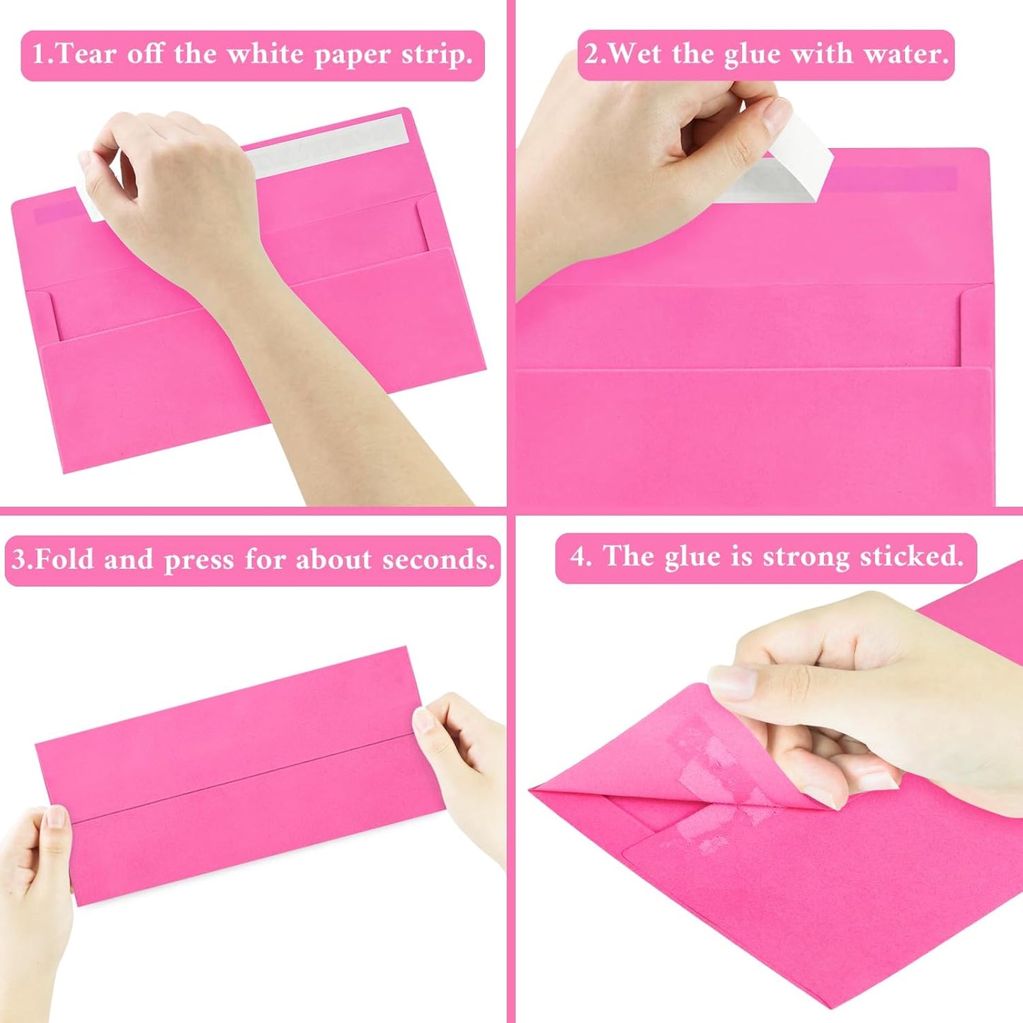 100 Pack #10 Business Envelopes, Rose Standard Envelopes Self Seal, Letter Size Mailing Envelopes for Checks Letters Invoices Statements Christmas Birthday Graduation Wedding, 4 1/8 x 9 1/2 Inch