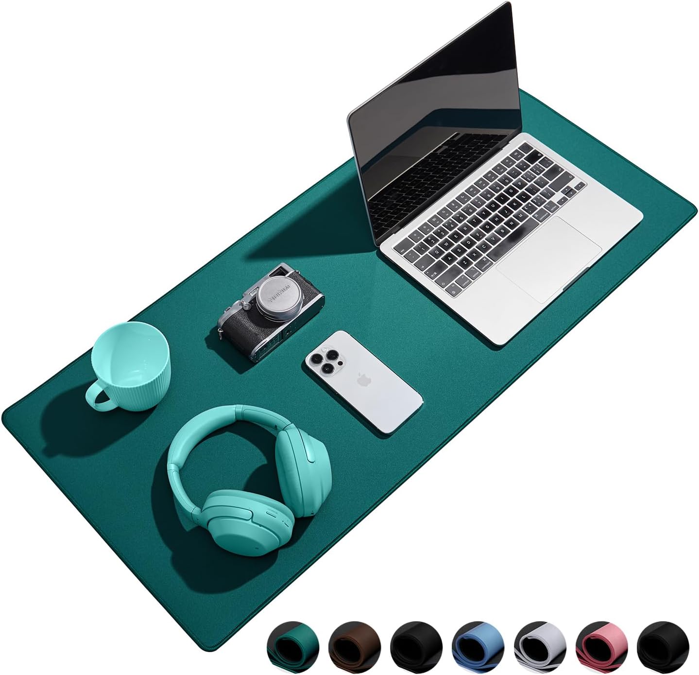 Waterproof Large Gaming Mouse Pad with Durable Stitched Edges, Non-Slip Rubber Base, Grainy Jacquard Mouse Mat Desk Pad for Home Office Gaming, 15.74"x35.43"x0.12", Green