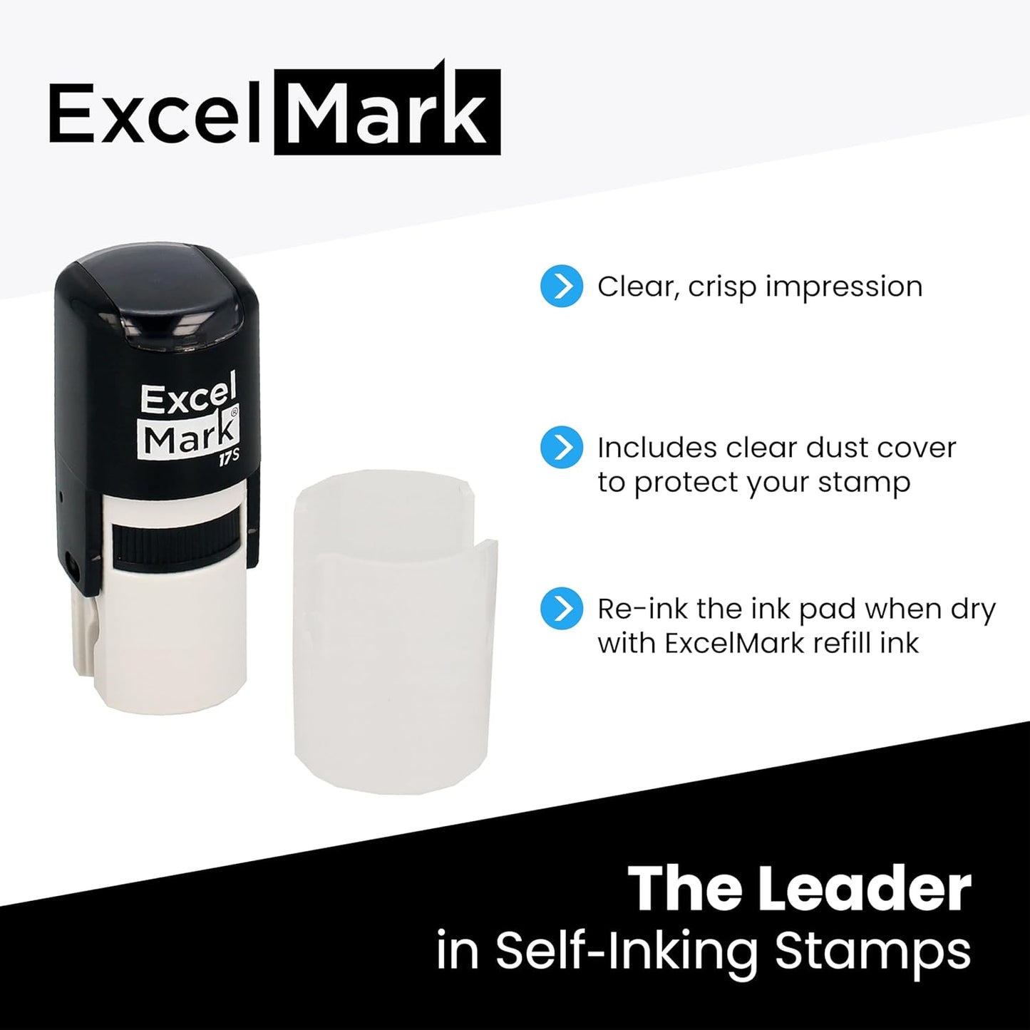 ExcelMark Custom Round Self Inking Inspection Stamp - 5/8" Diameter (1 Line)