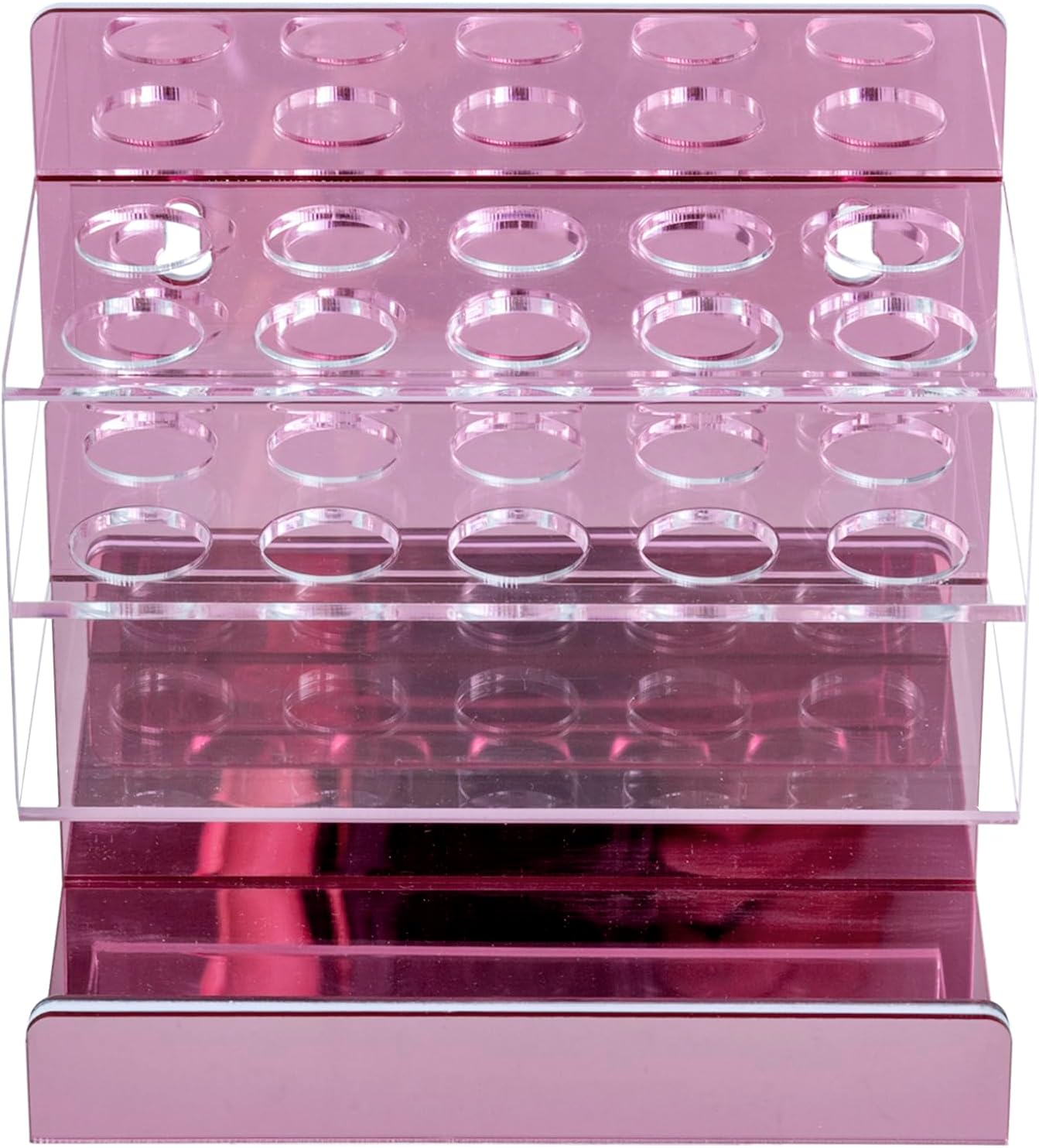 MyGift Dry Erase Marker Holder 10 Slots Whiteboard Marker Holder For Wall Dry Erase Eraser Holder Wall Mount Rose Pink