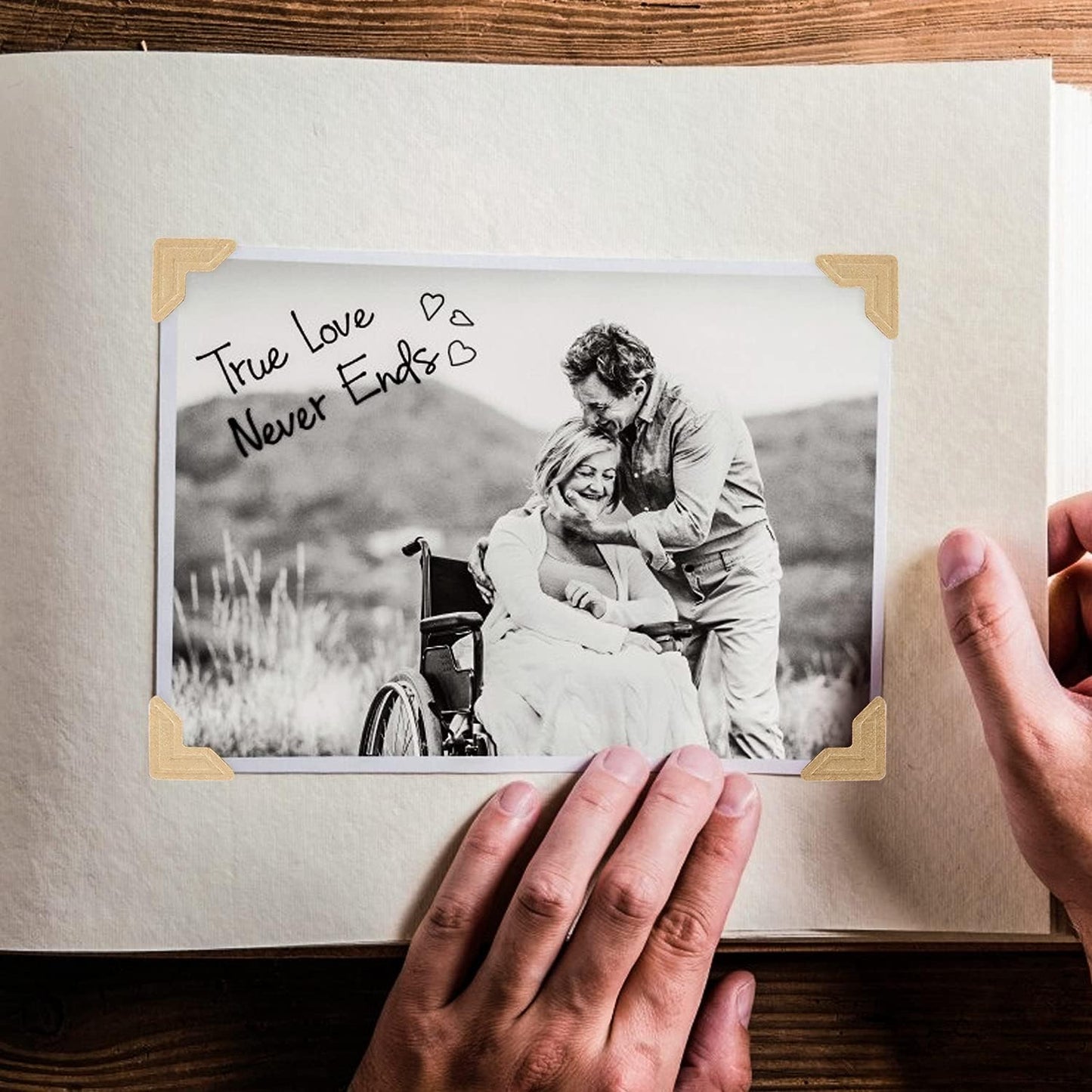 DERAYEE 12 Sheets/288 PCS Photo Corner Stickers, Self-Adhesive Photo Mounting Corners for Scrapbooking Photo Album Diary DIY Craft Paper