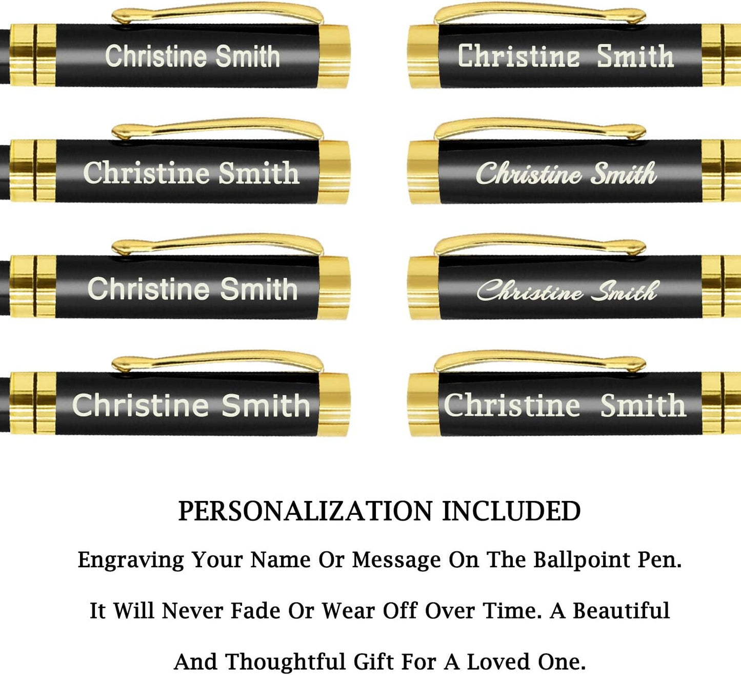 Amlion Personalized Pens Custom Engraved Pen with Name, Refillable Medium Refill, Personalized Gifts for Men Women