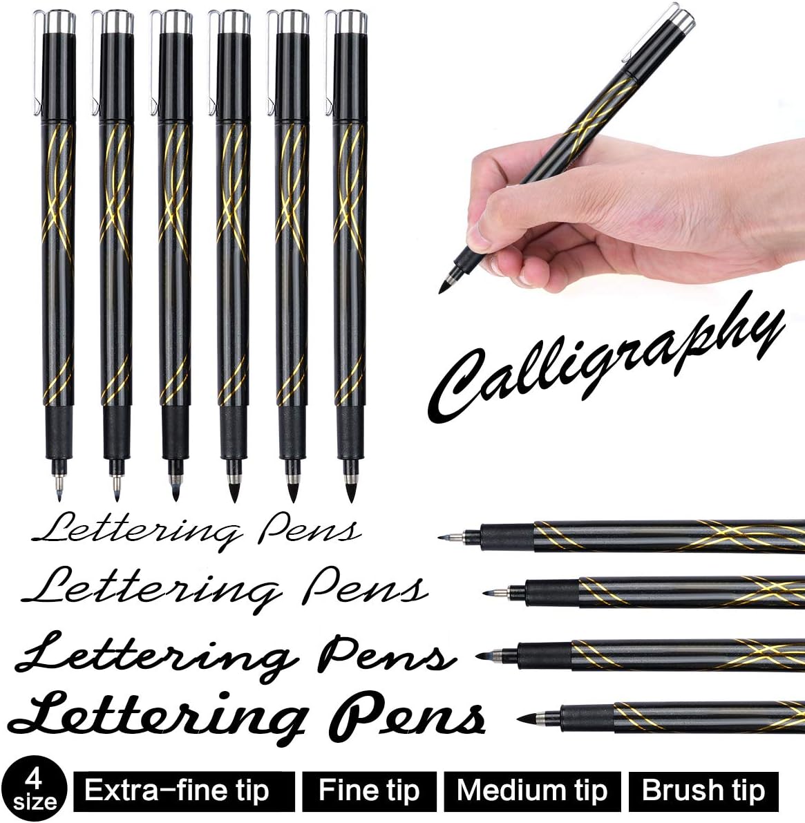 Calligraphy Pens Set, 22 Pack Hand Lettering Pens Kit, Calligraphy Markers with for Beginners Writing, Journaling, Signature, Art Drawing, Illustrations, Card Making, Design