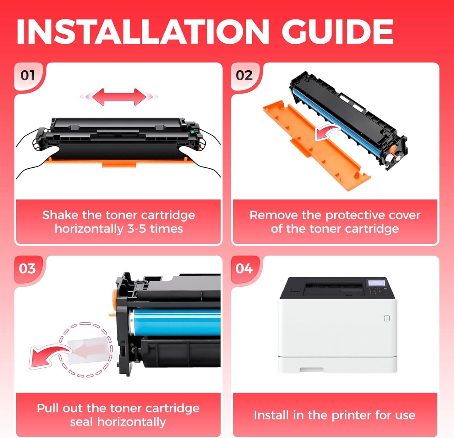 046 Toner Cartridge Set 4-Pack MF733Cdw Toner Replacement for Canon 046 CRG-046 046H Compatible with Canon Color imageCLASS MF733Cdw MF731Cdw MF735Cdw LBP654Cdw Printer Ink (Black Cyan Yellow Magenta)