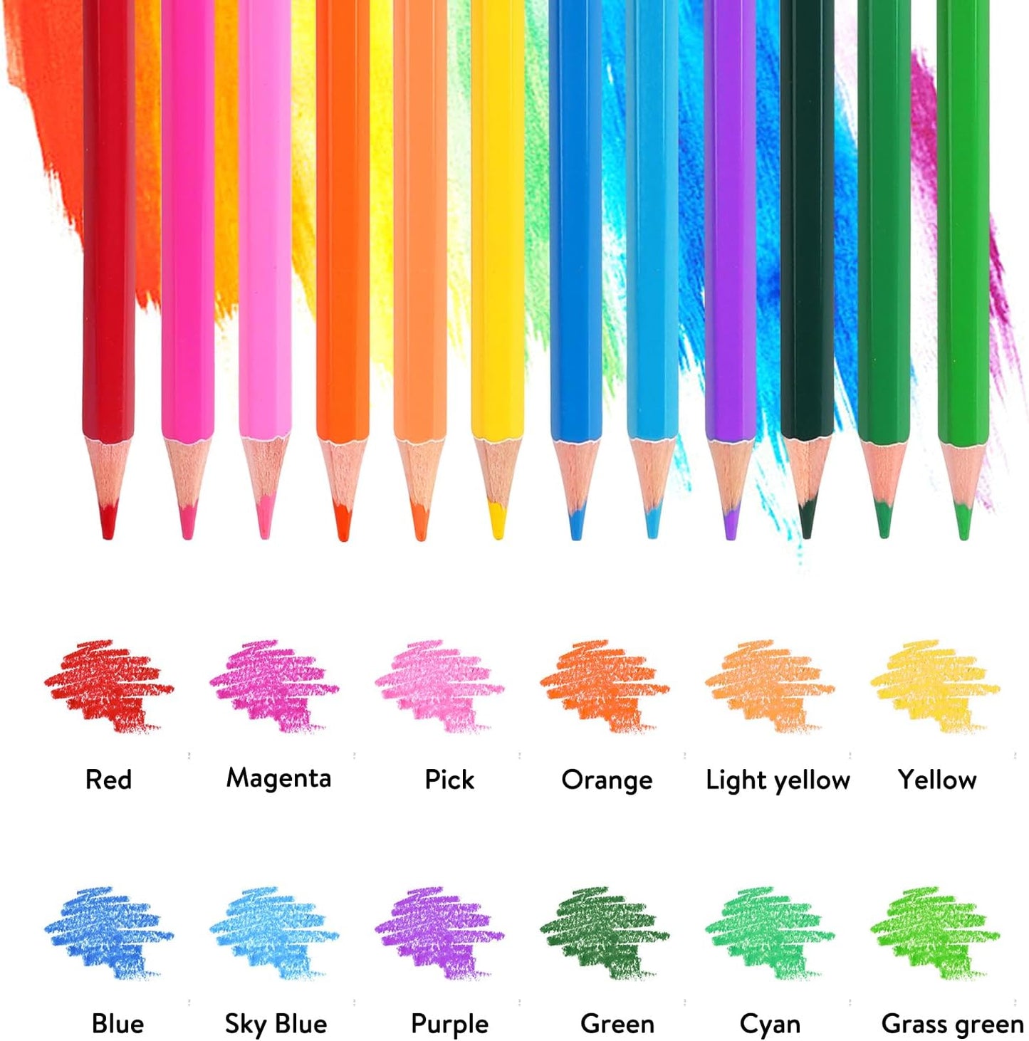 12-Color Colored Pencils Professional Coloring Pencils for Kids and Adults Art Color Drawing Pencil Set