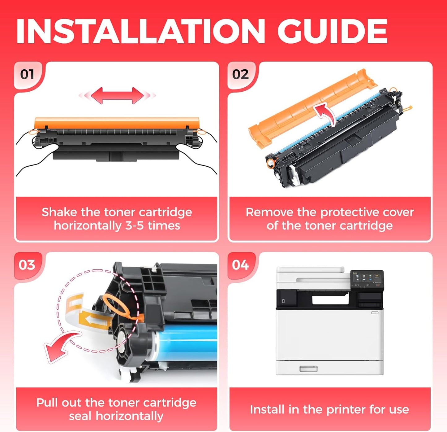 069H 069 Toner Cartridge Set 4-Pack MF753Cdw High Capacity Replacement for Canon 069H 069 Toner Compatible with Canon Color imageCLASS MF753Cdw MF751Cdw LBP674Cdw Printer Ink Black Cyan Magenta Yellow