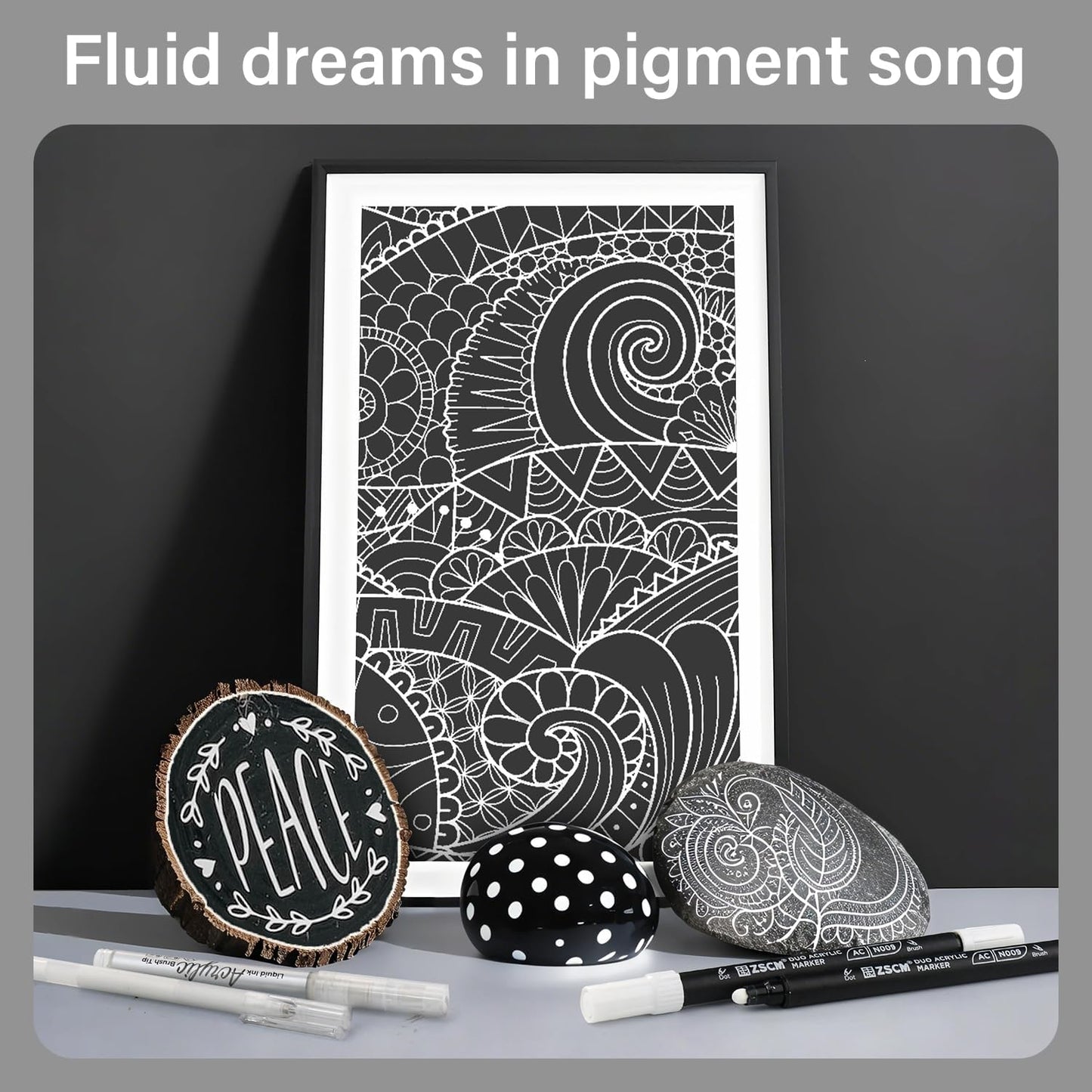 5 Pack White Acrylic Ink Pens for Drawing, Fine Point White Gel Pens, Opaque Acrylic Markers for Black Paper Drawing, Sketching, Illustration, Card Making