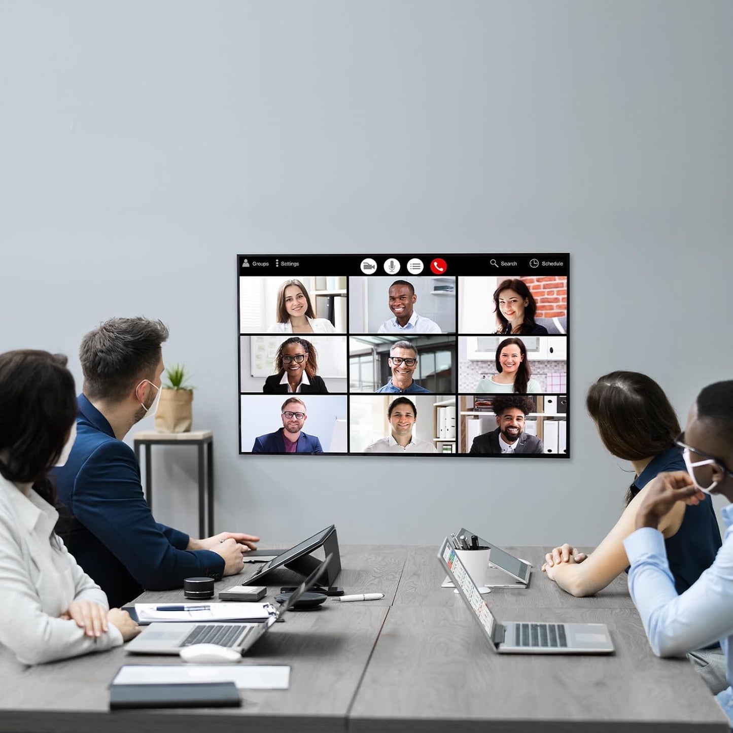 Folding Conference Table, Mobile Training Table for Office Conference, Modern Modular Rectangular Work Desk Meeting Seminar Work Tables with Caster Wheels, Large Breakroom Tables (8Pack L70.9in)