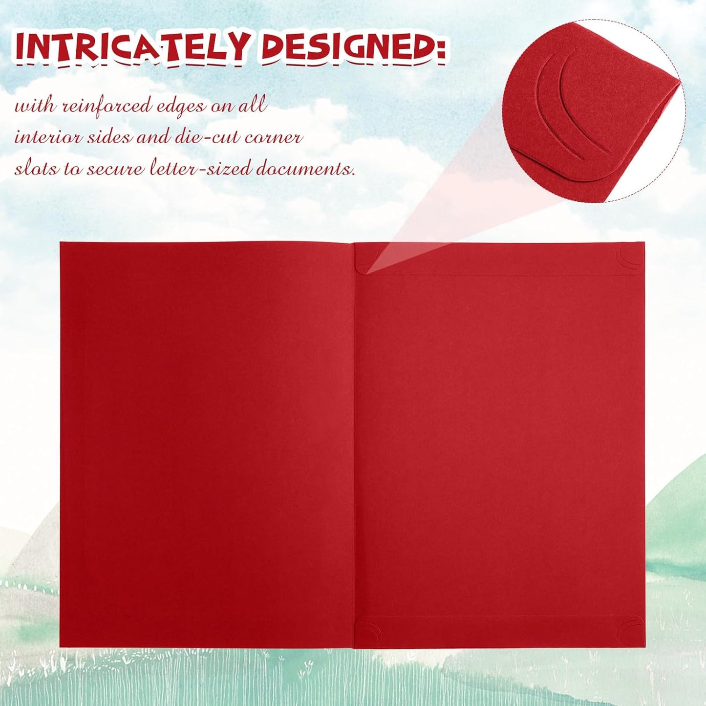 Fainne 80 Pieces Certificate Holders Diploma Holders Document Holder Certificate Covers Certificate Folders with Gold Foil Border for Letter Size 8.5 x 11 Inches Diploma Documents Awards (Bright Red)