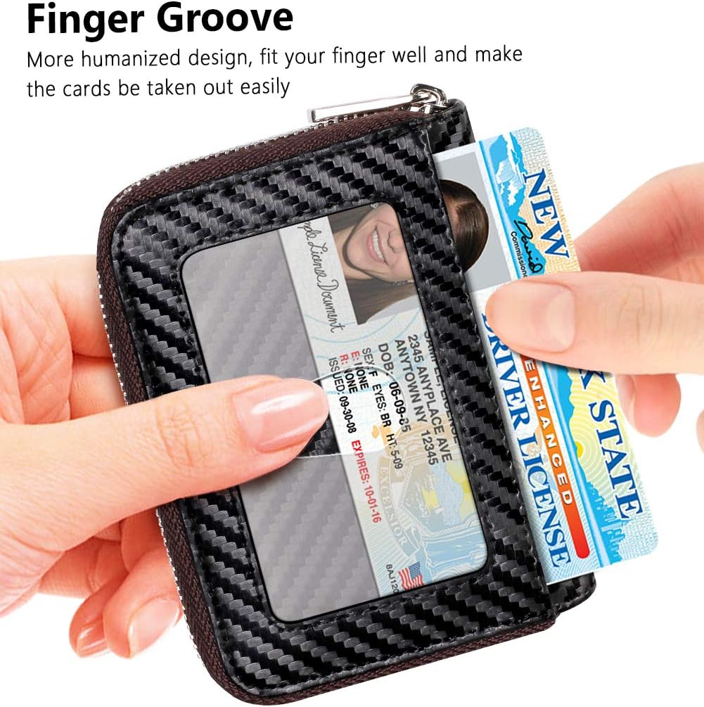 FurArt Zipper Wallet Women, RFID Blocking Credit Card Wallet, Business Card Holder, Compact Size KeyChain Wallet