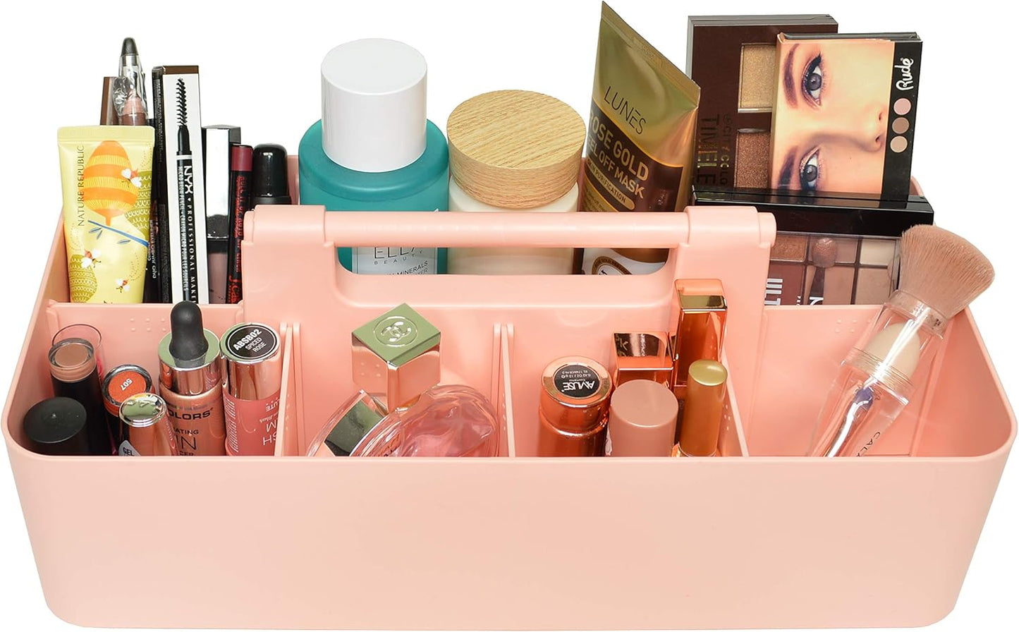 -Large Portable Caddy, DIY Dividers, 8 Compartments, School Office Supplies Home Business Portable Basket with Handle Storage Made in USA (3 PACK, Royal Purple/Lavender/Pink)