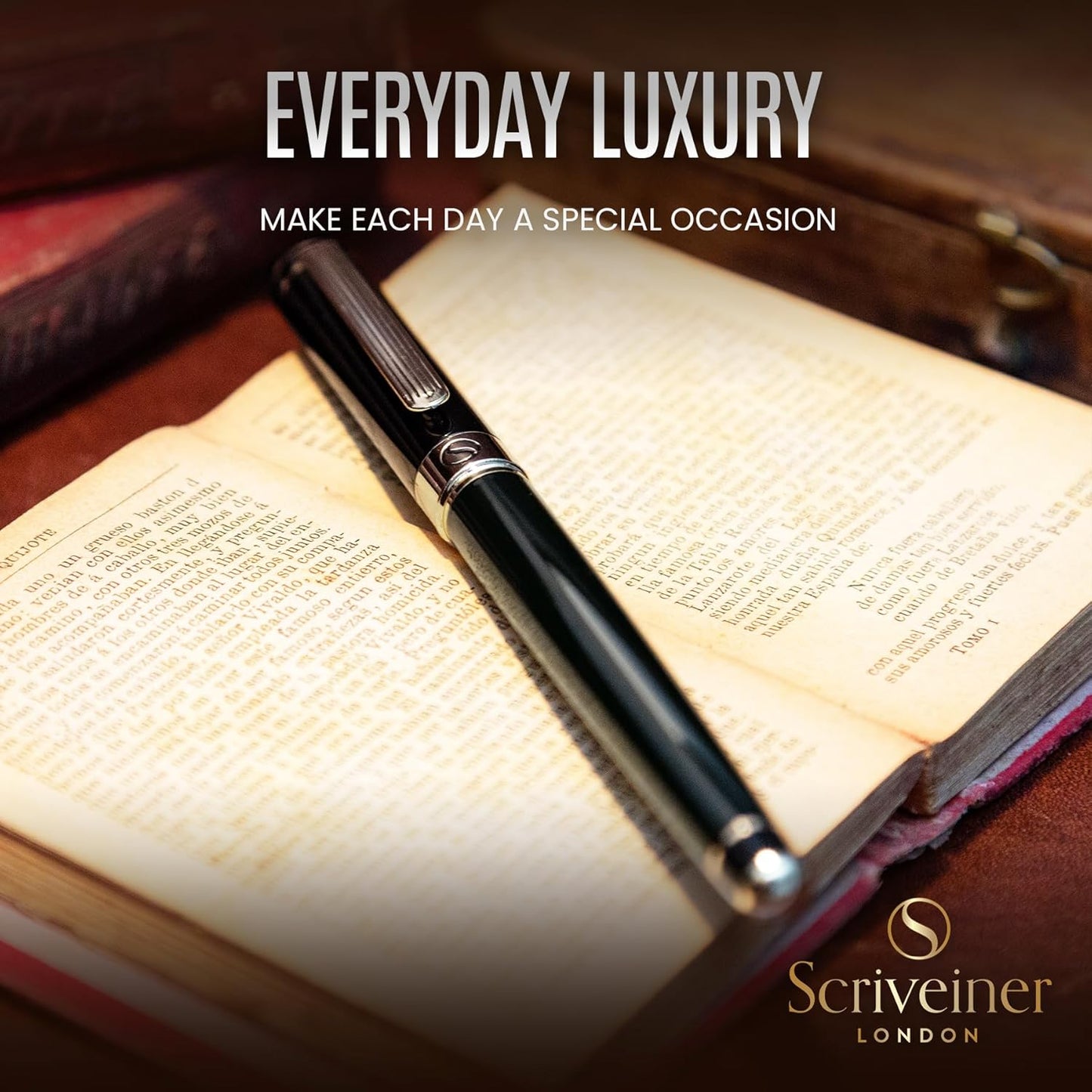 Scriveiner Black Green Rollerball Pen - Stunning Luxury Pen, Chrome Finish, Schmidt Ink Refill, Best Roller Ball Pen Gift Set for Men & Women, Professional, Executive Office