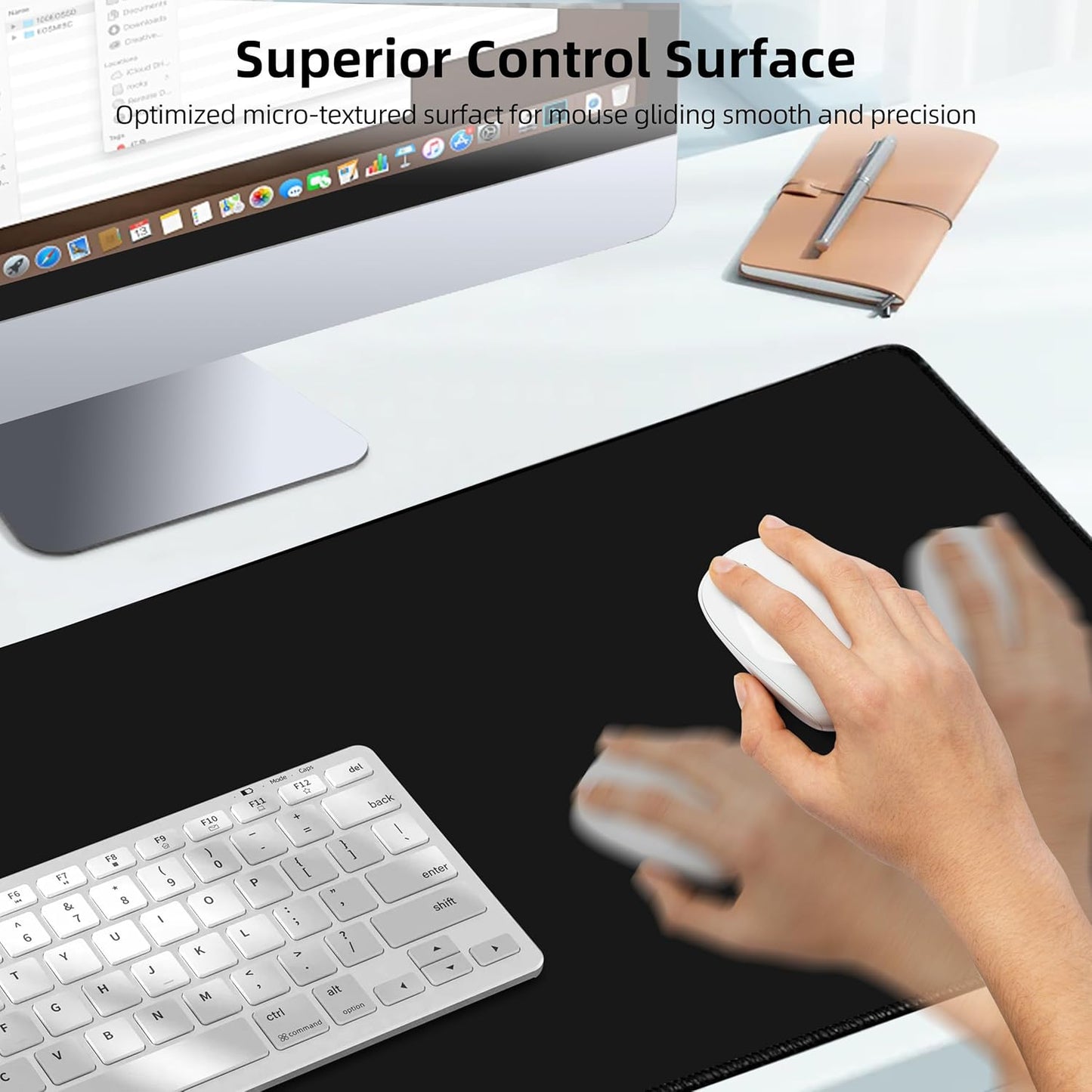 Wireless Charging Mouse Pad, Gaming Mouse Pad with Ultra-Smooth Surface, 31.5”x15.75” Large Desk Mat, Non-Slip Rubber Base, Waterproof Computer Keyboard Pad for Gaming, MacBook, Laptop, Desk