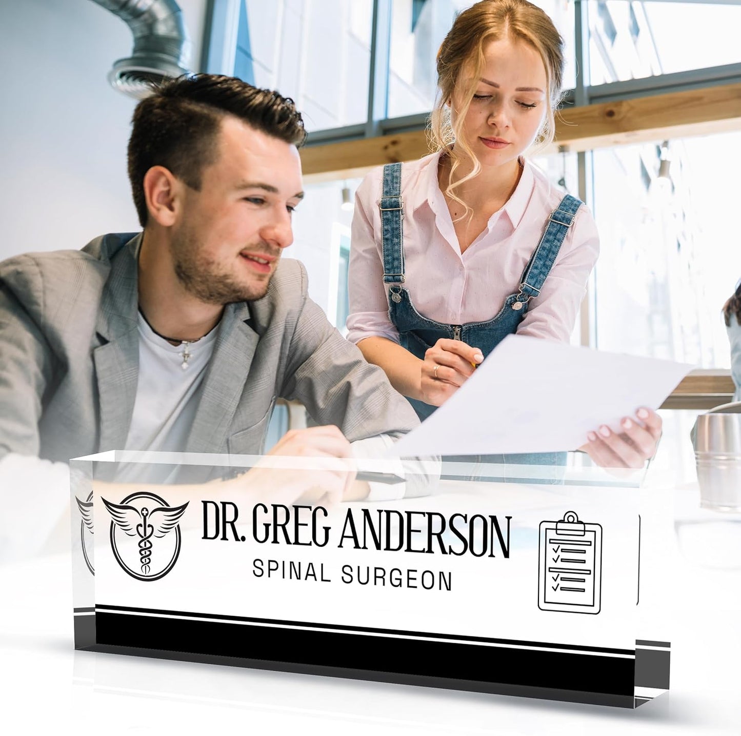 Desk Name Plate Personalized, Doctor Name Plate for Desk, The Office Gifts Employee Appreciation Gifts for Doctor and Nurse, Office Desk Decor for Women and Men