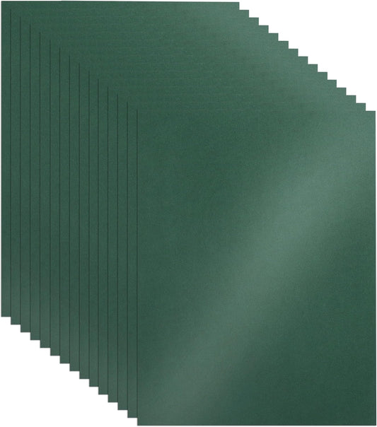 100 Sheets Dark Green Shimmer Cardstock 8.5 x 11 Scrapbook Paper, 92lb Premium Invitation Paper Card Stock for Wedding, Crafting, Greeting Cards, Making Cards, Birthday Decorations
