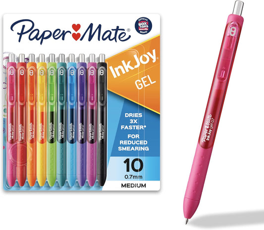 Paper Mate InkJoy Gel Pens Medium Point Assorted 10 Count